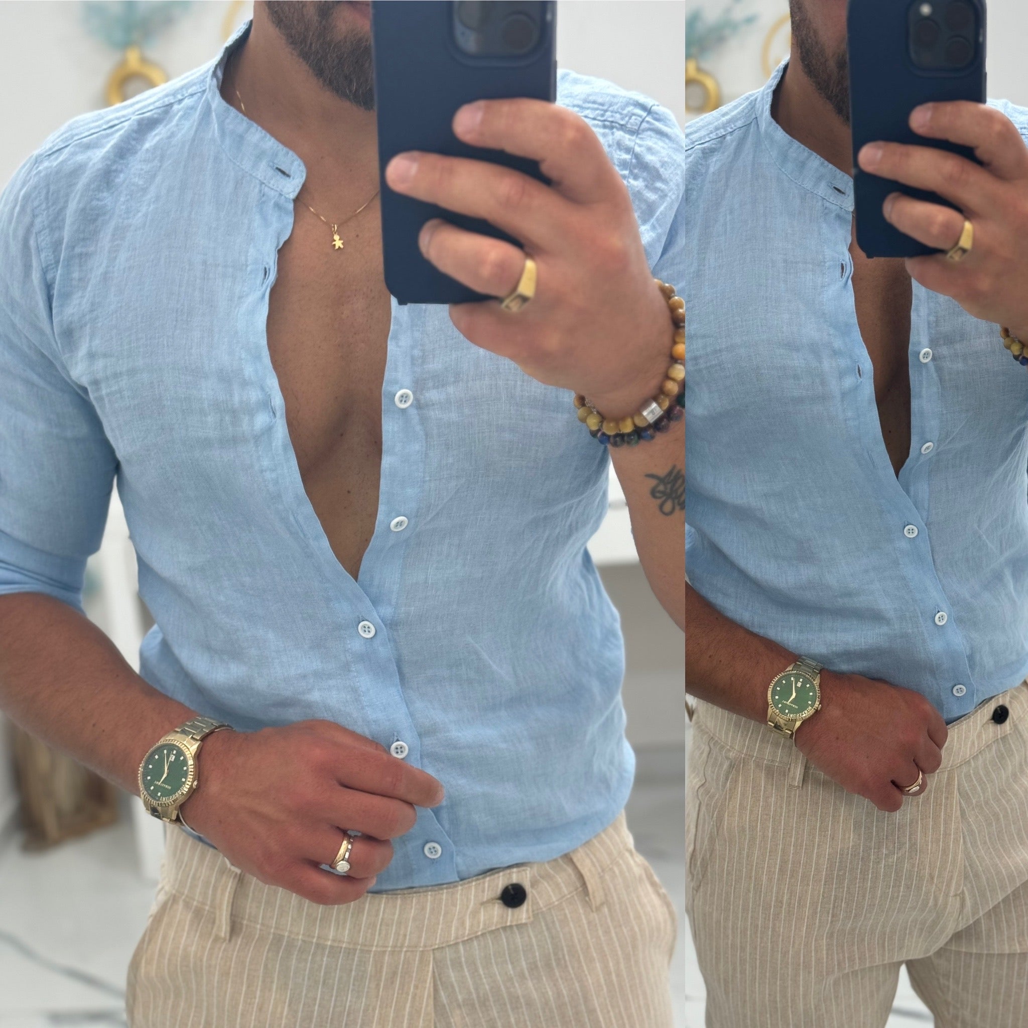 Camicia in Lino coreana Ischia