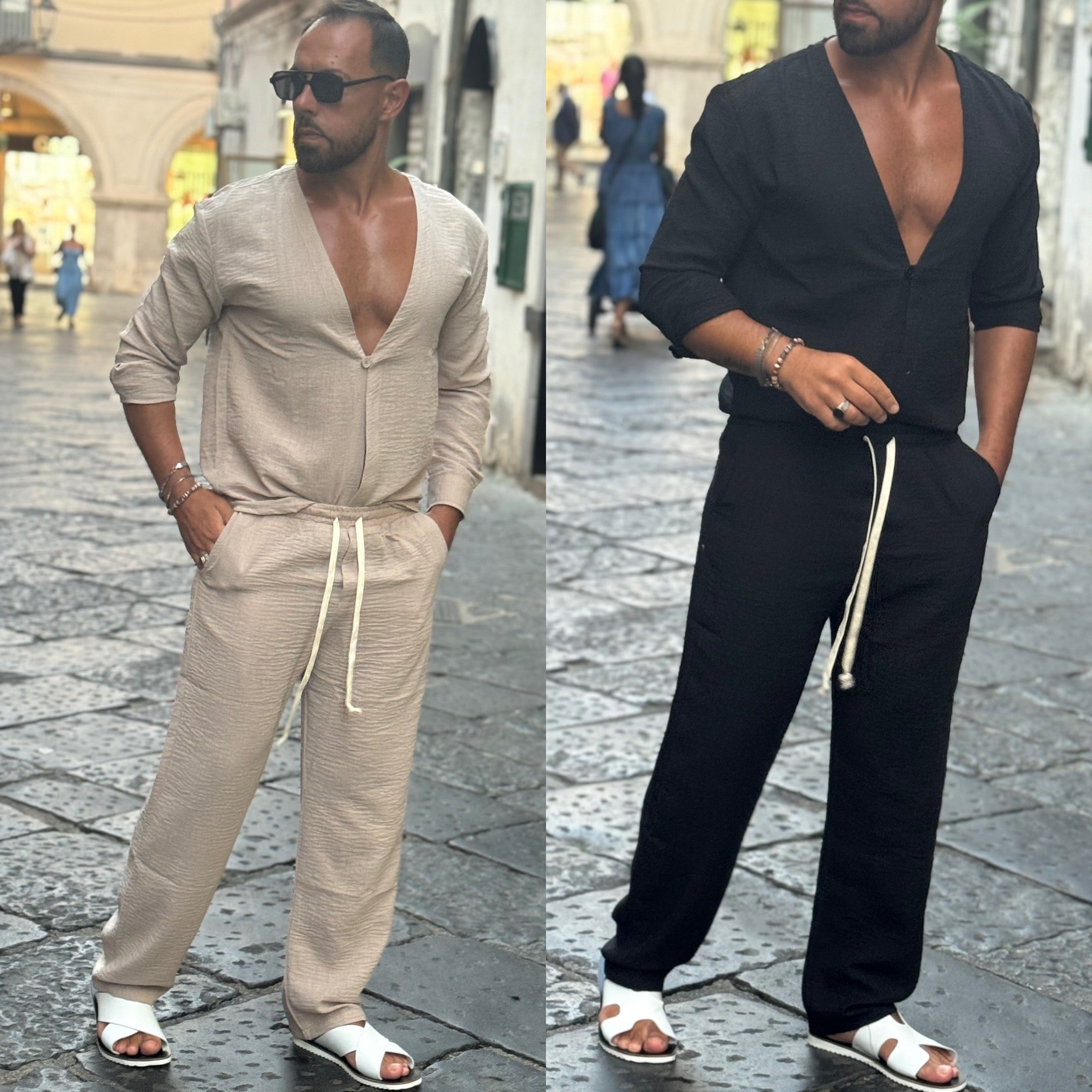 Coordinato coreano Santorini fondo largo