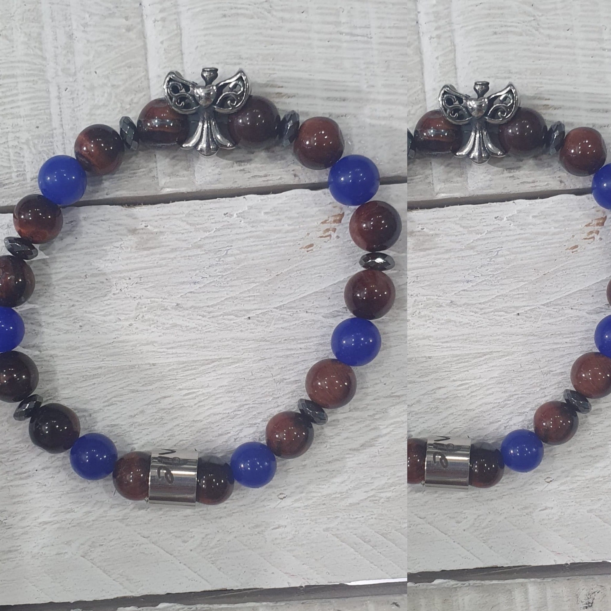 Bracciale perla pietra vera in acciaio Positano