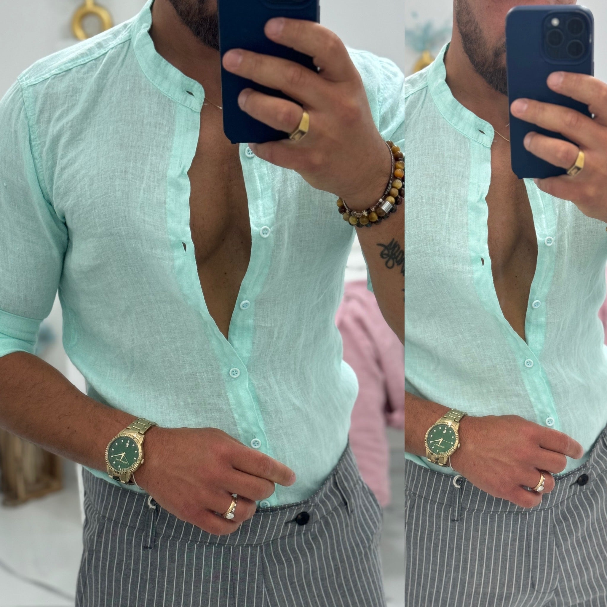 Camicia in Lino coreana Ischia