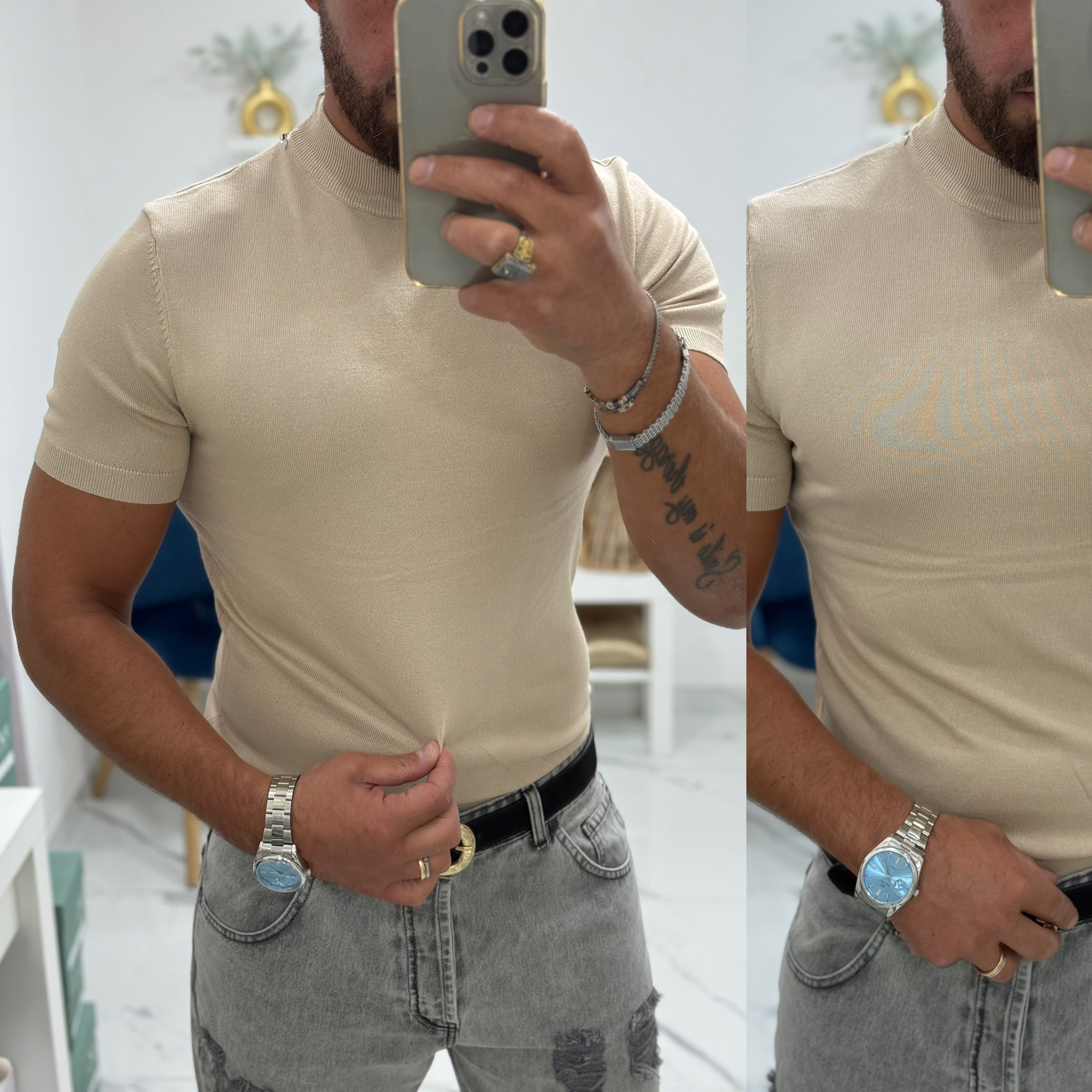 Maglioncino mezzo collo manica corta London