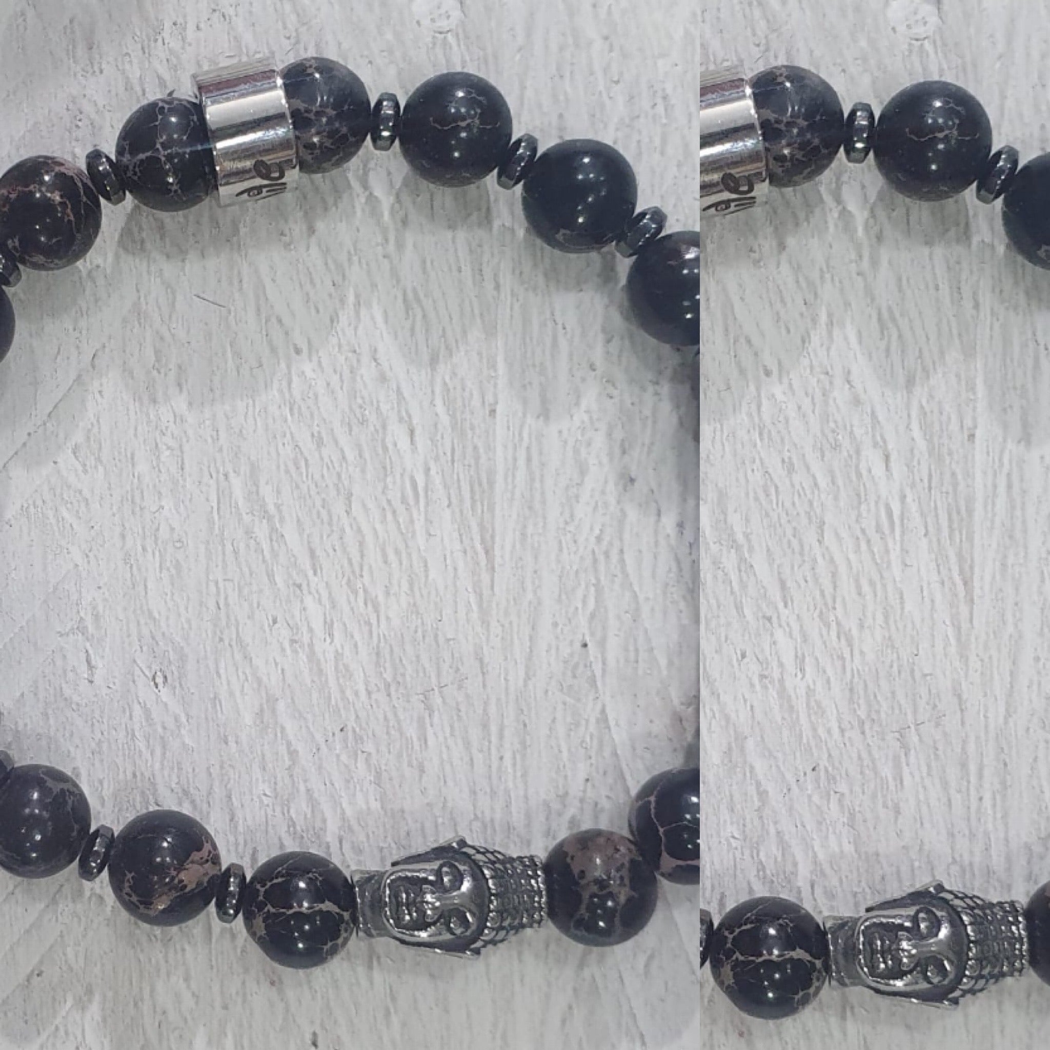 Bracciale perla pietra vera in acciaio Positano