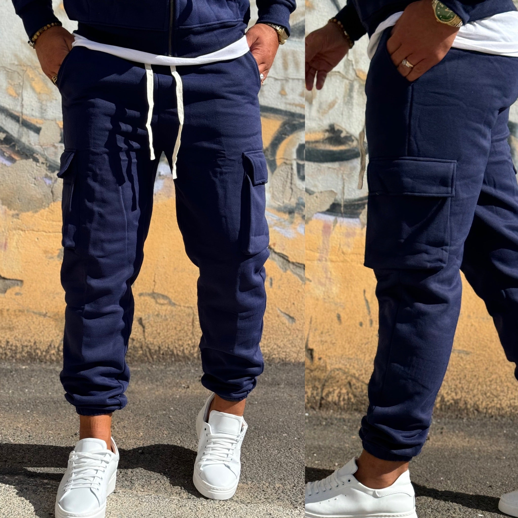 Tuta felpa zip e pantalone cargo Boys
