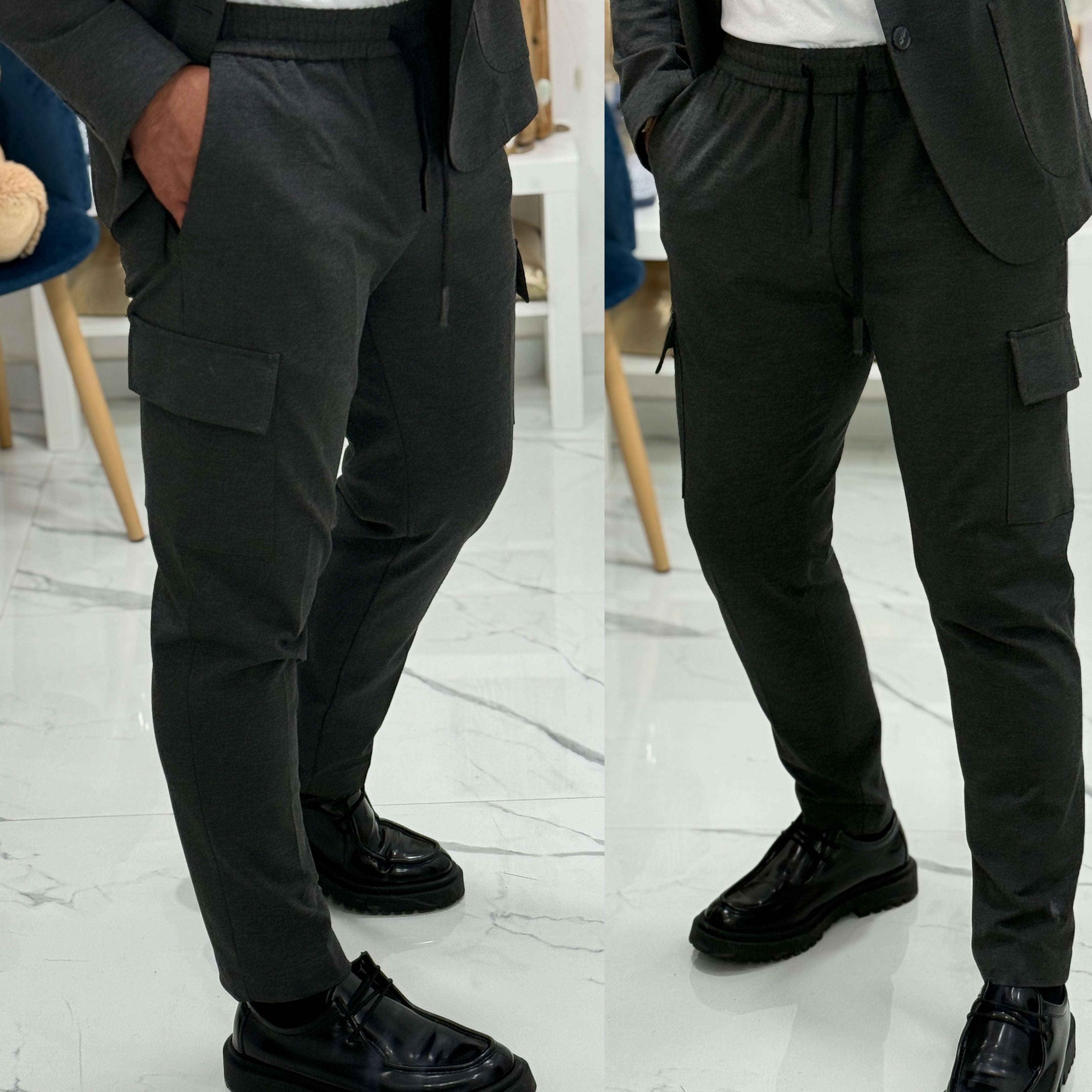 Abito sartoriale overd giacca monopetto pantalone cargo