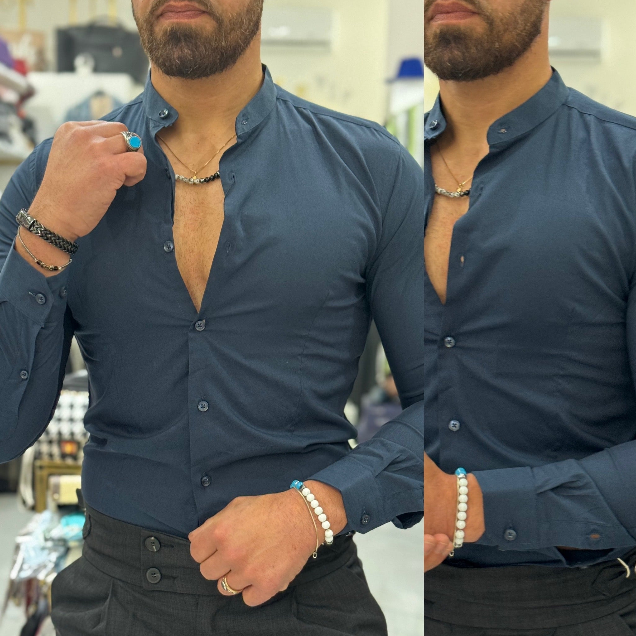 Camicia coreana Slim cotone Firenze