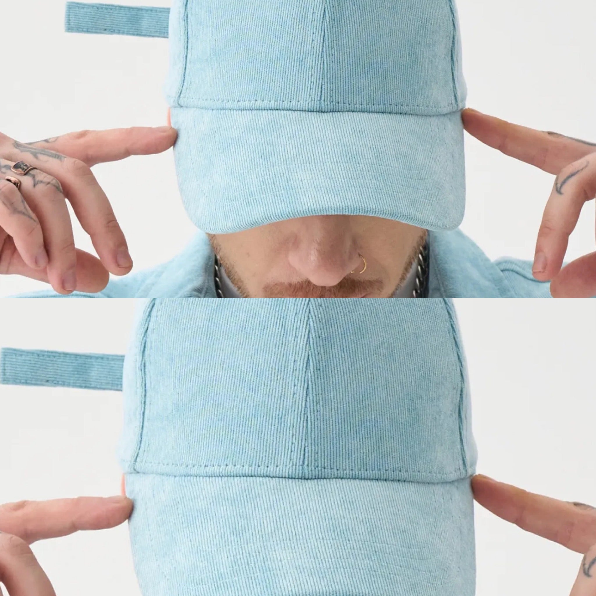 Cappello in vellutino leggero visiera boys