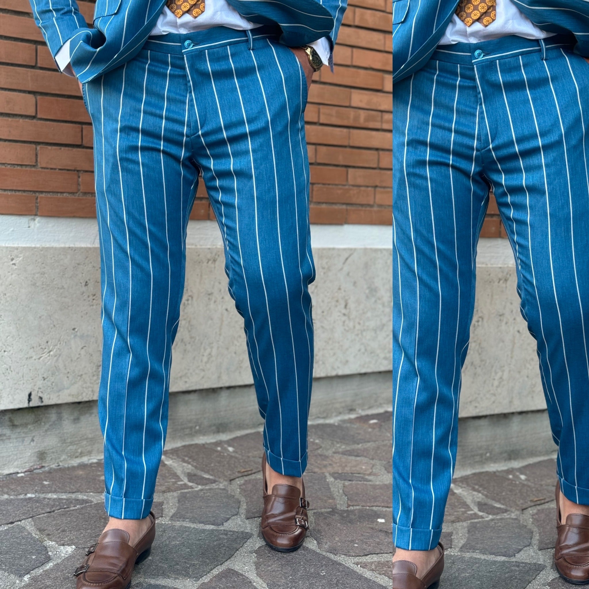 Abito gessato sartoriale Monopetto paris