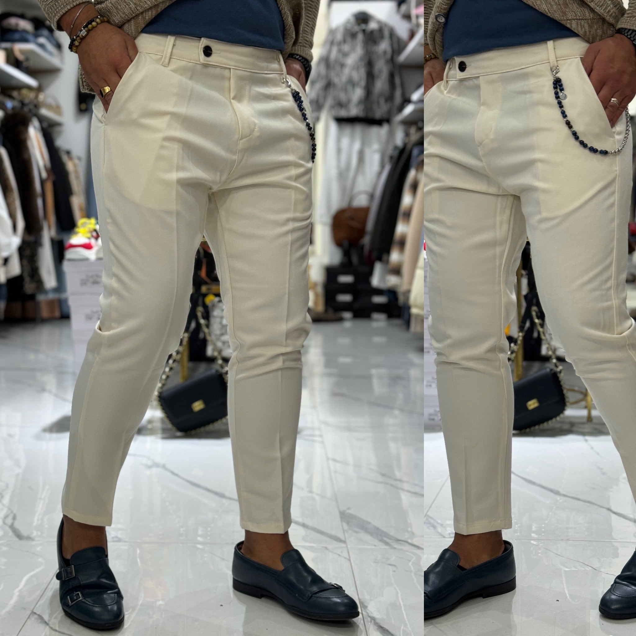 Pantalone un bottone tasca America Milan