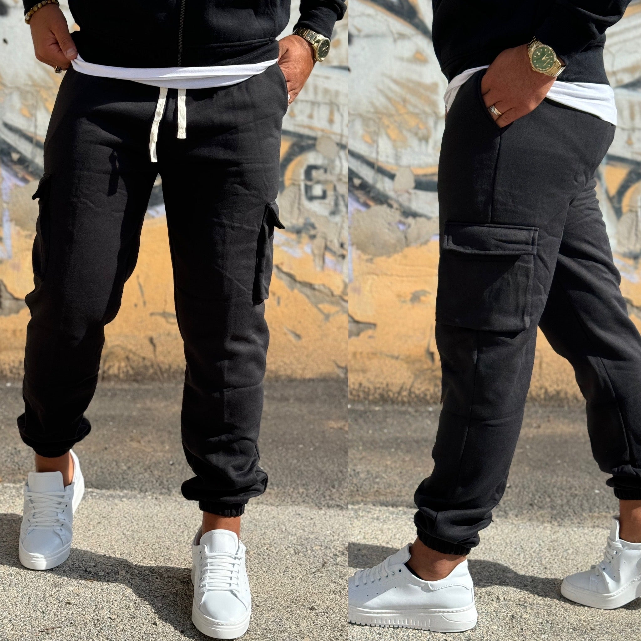 Tuta felpa zip e pantalone cargo Boys