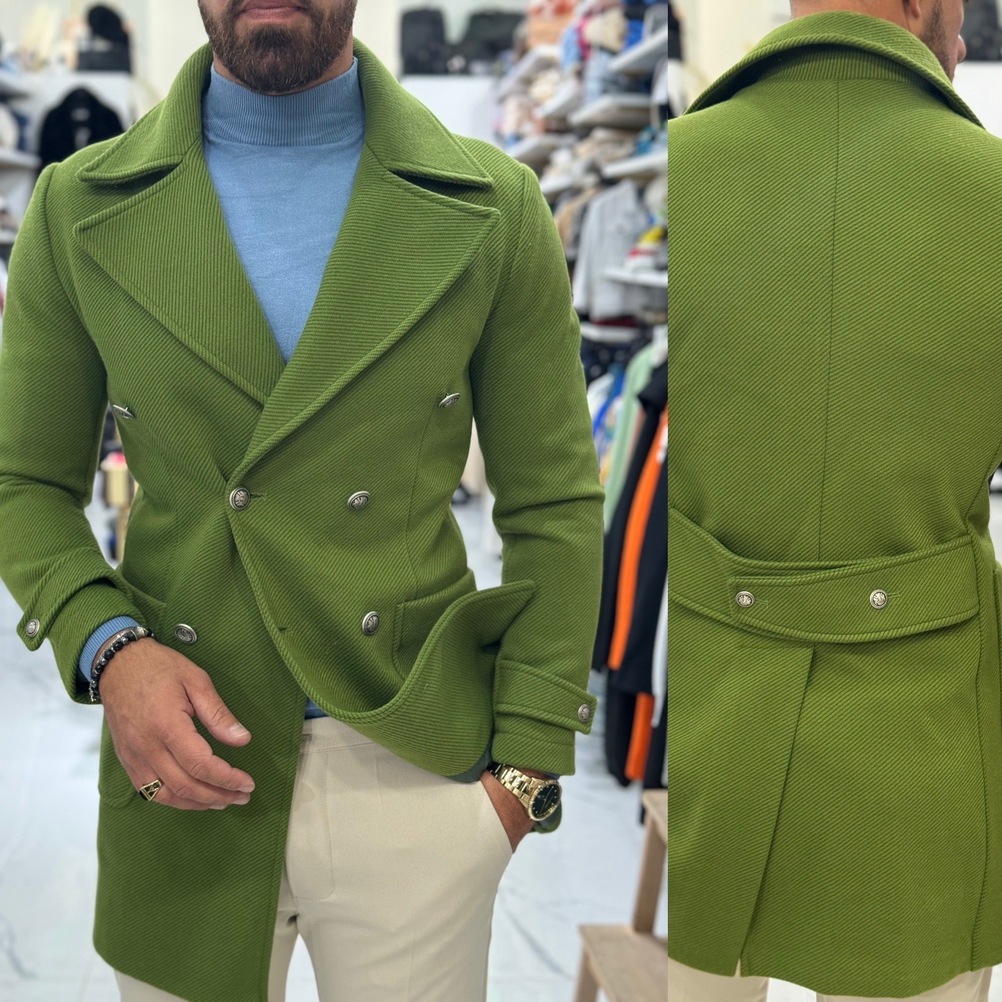 Cappotto con martingana bottoni acciaio Martins