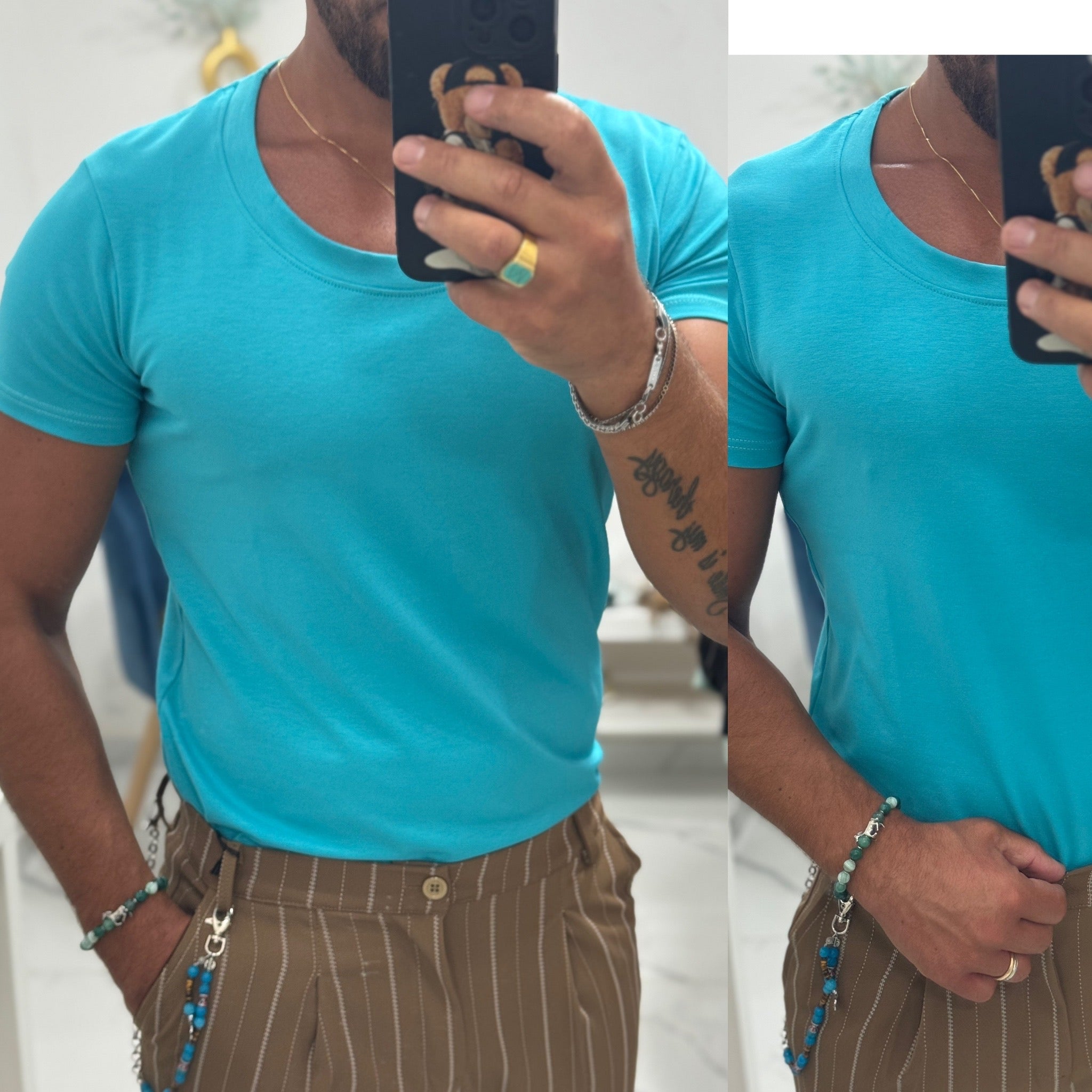 Combo pantalone gessato e T-SHIRT Italy