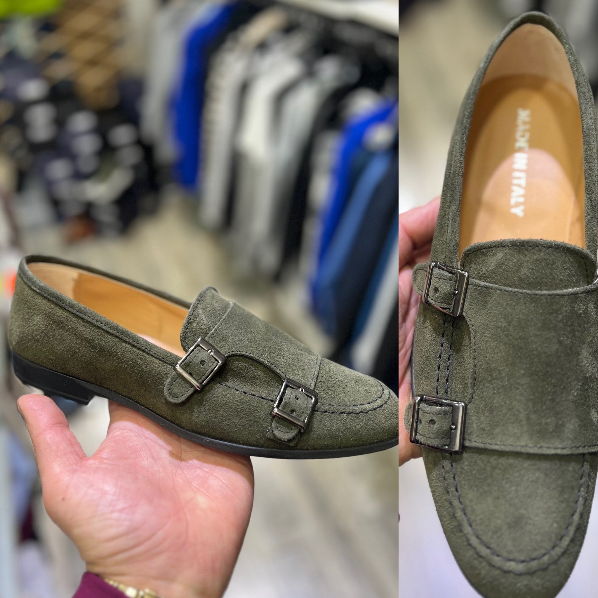 Mocassino doppia fibia in camoscio scarpe italian