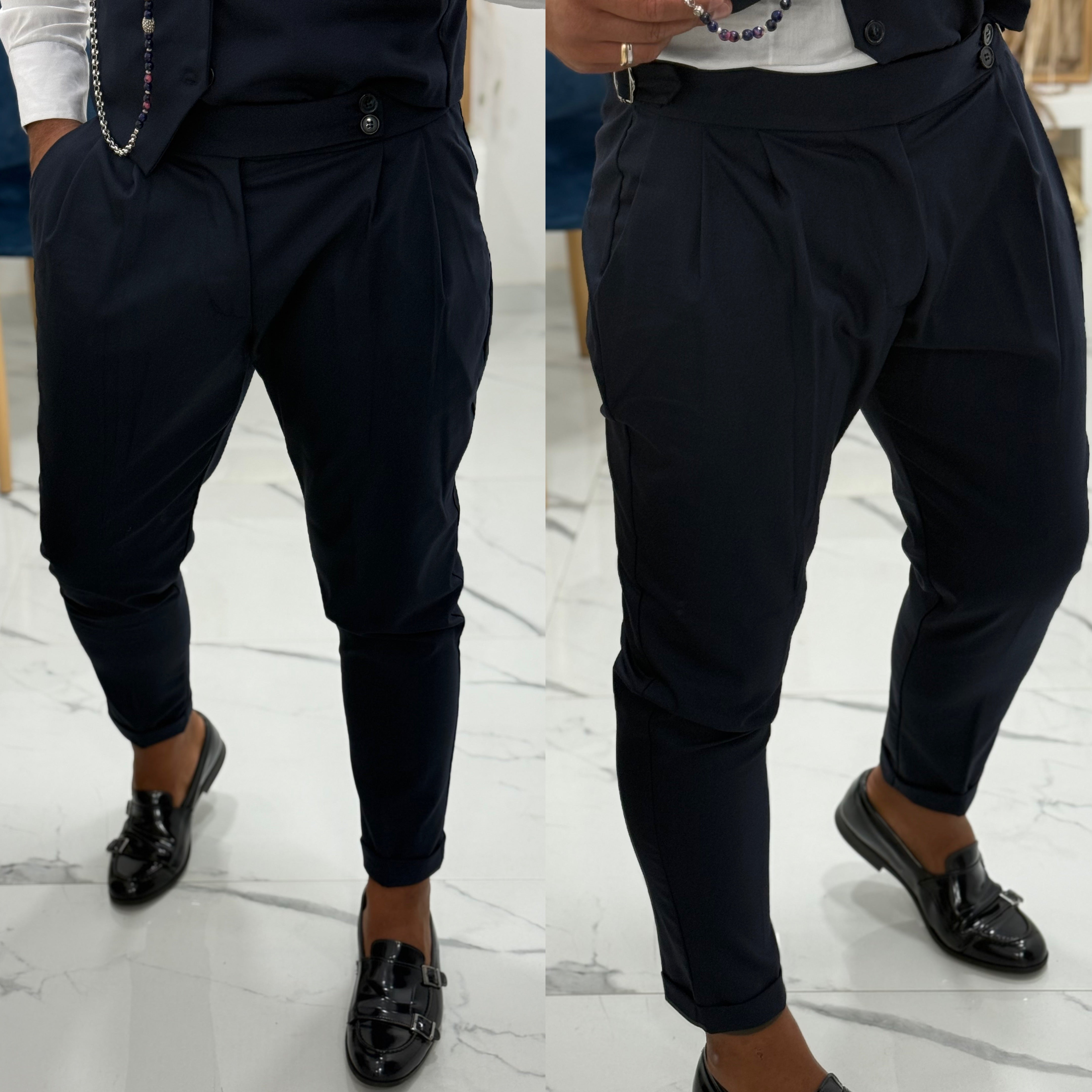 Coordinato gilet e pantalone vita alta pitti uomo