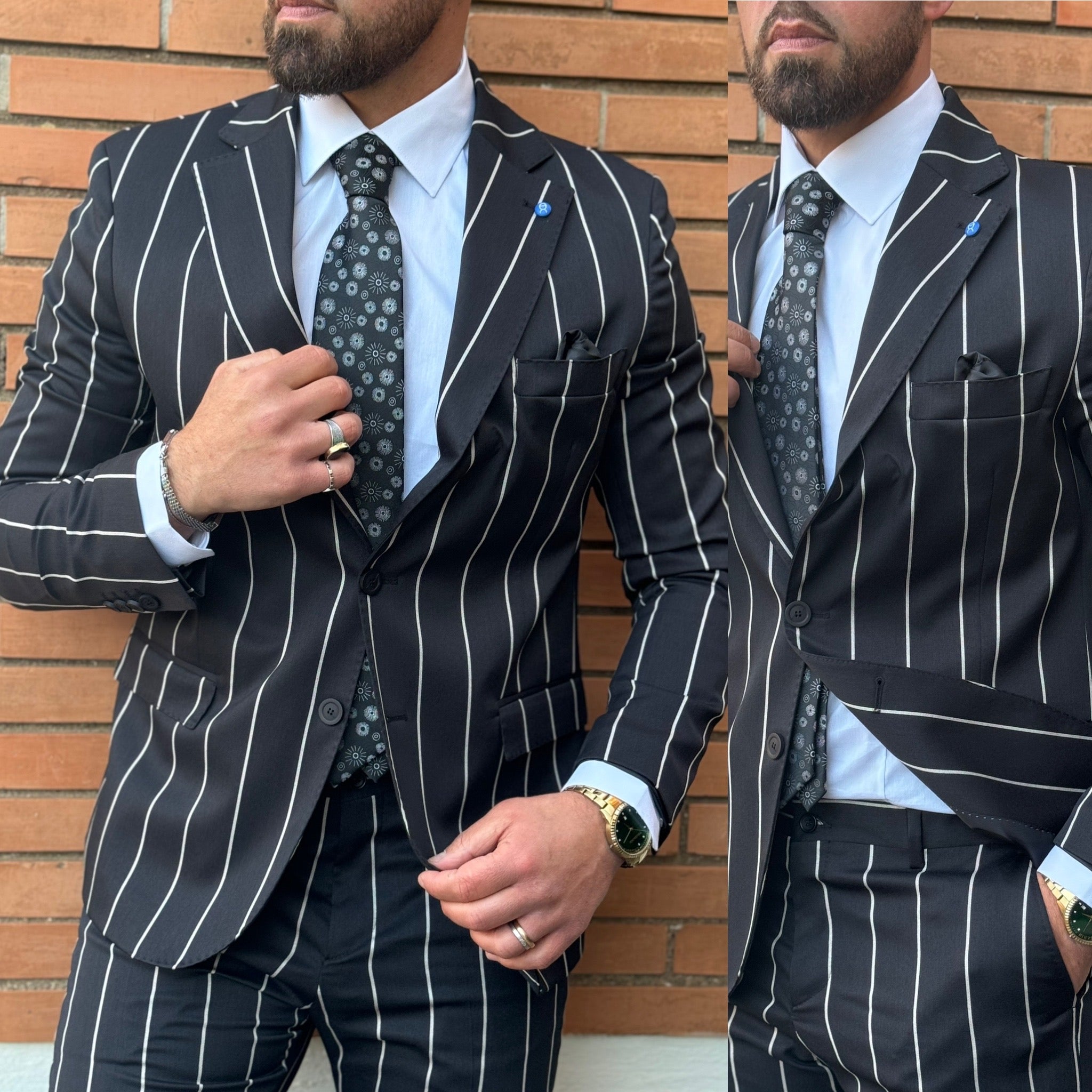 Abito gessato sartoriale Monopetto paris