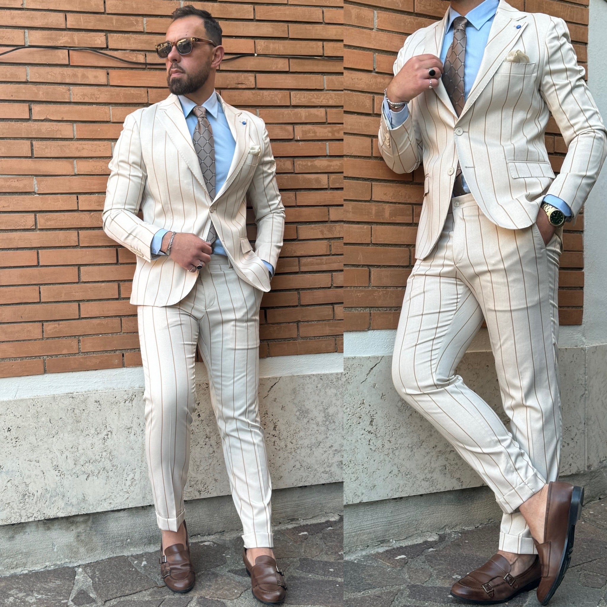 Abito gessato sartoriale Monopetto paris