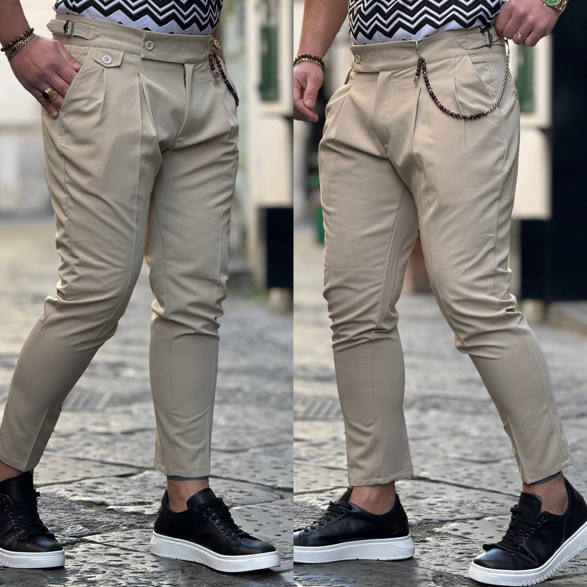 Pantalone vita alta fibia laterale prime
