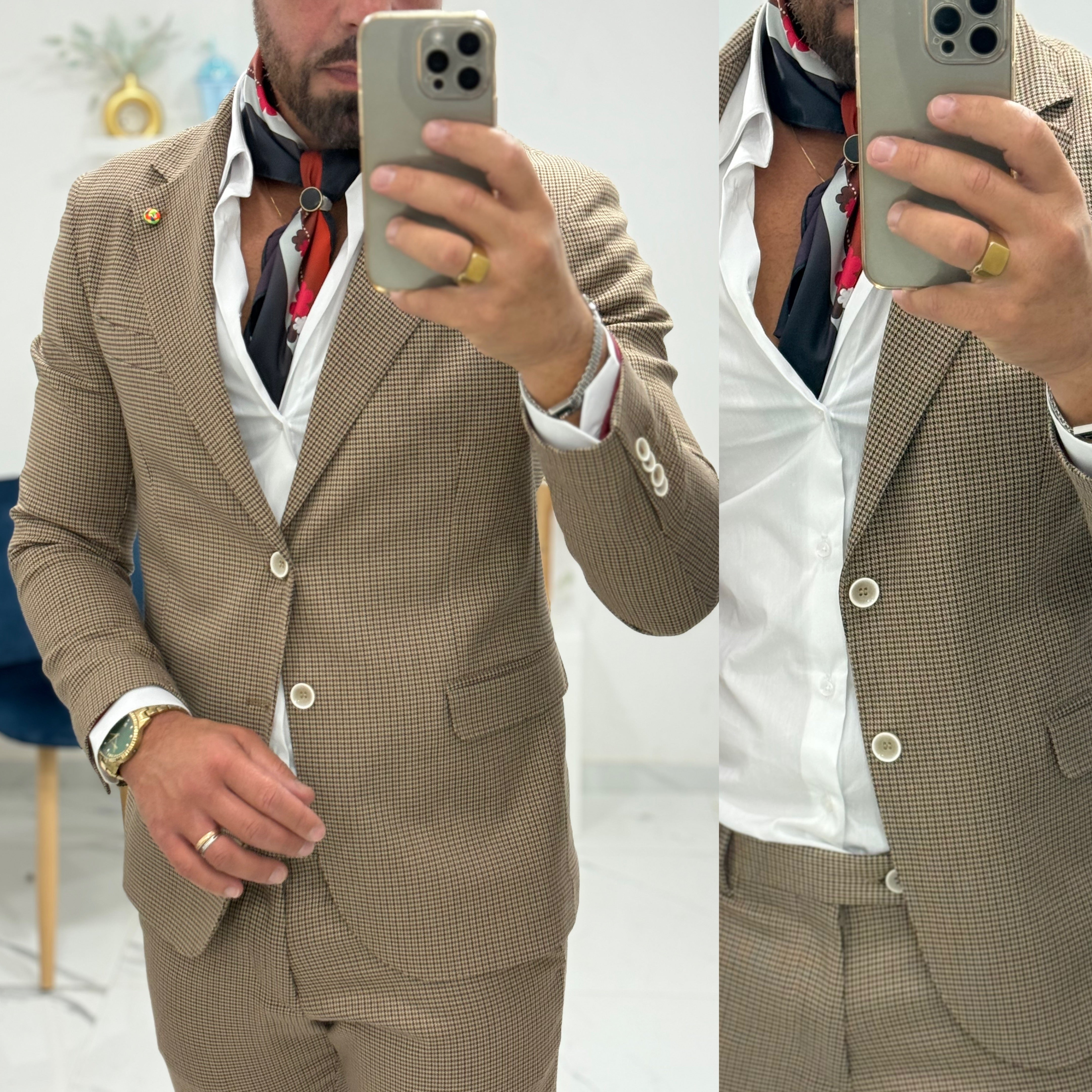 Abito principe di Galles monopetto fantasi