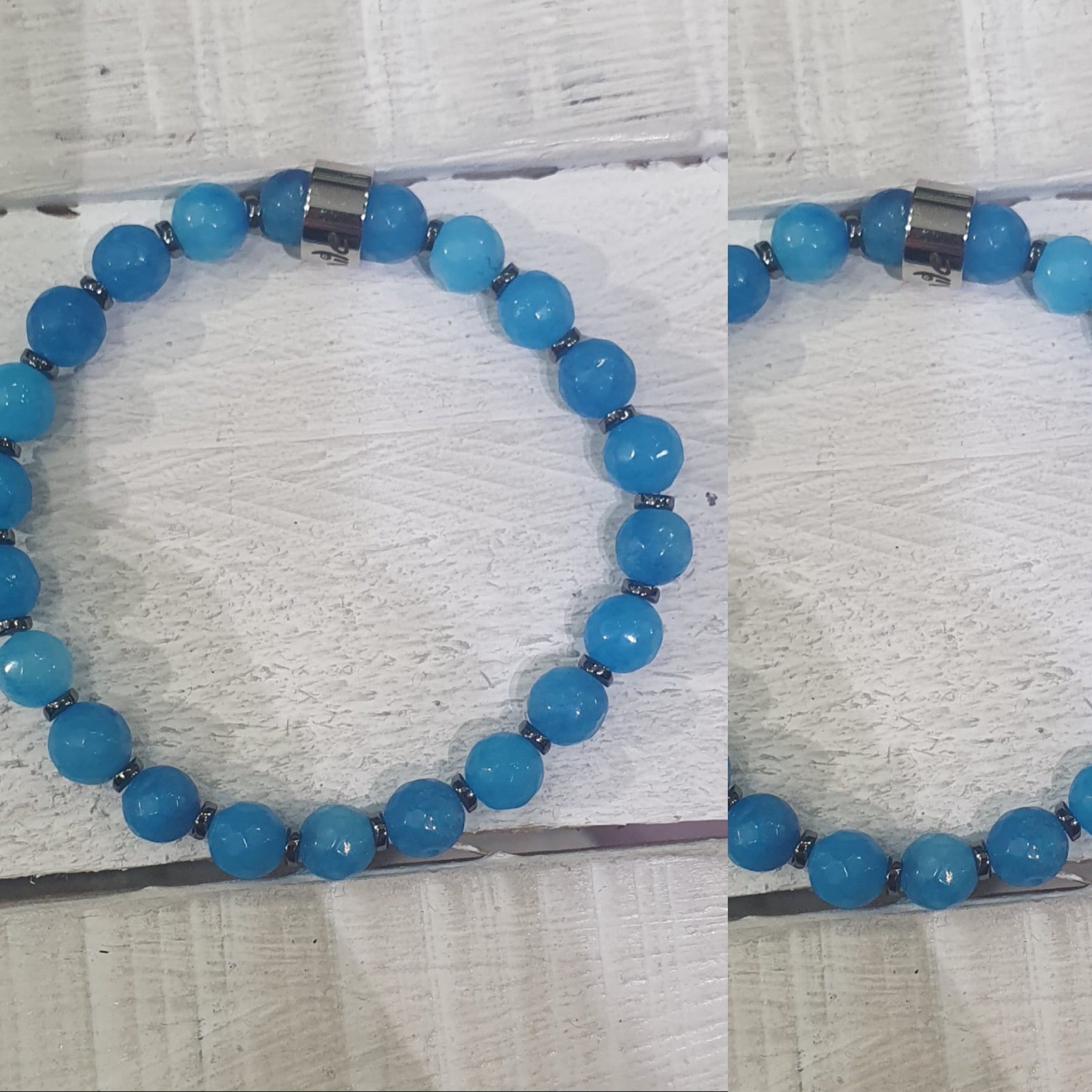 Bracciale perla pietra vera in acciaio Positano