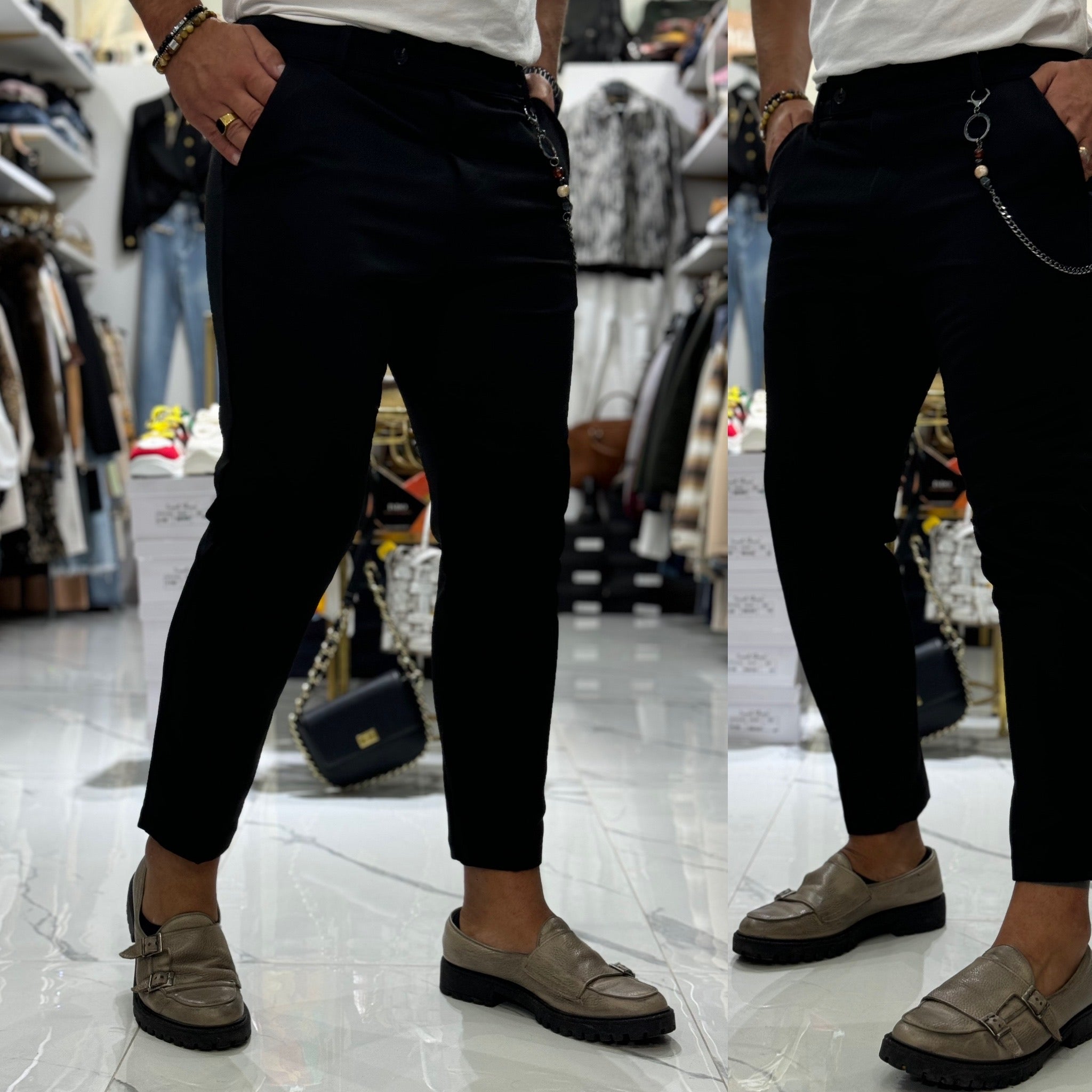 Pantalone un bottone tasca America Milan