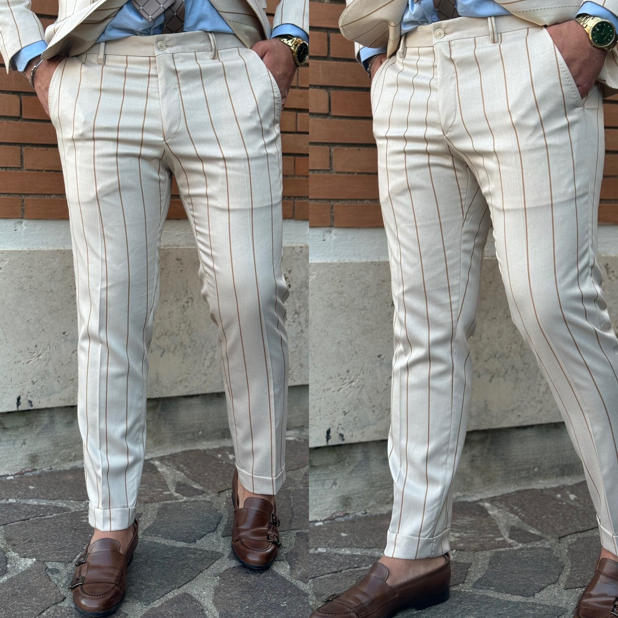 Abito gessato sartoriale Monopetto paris