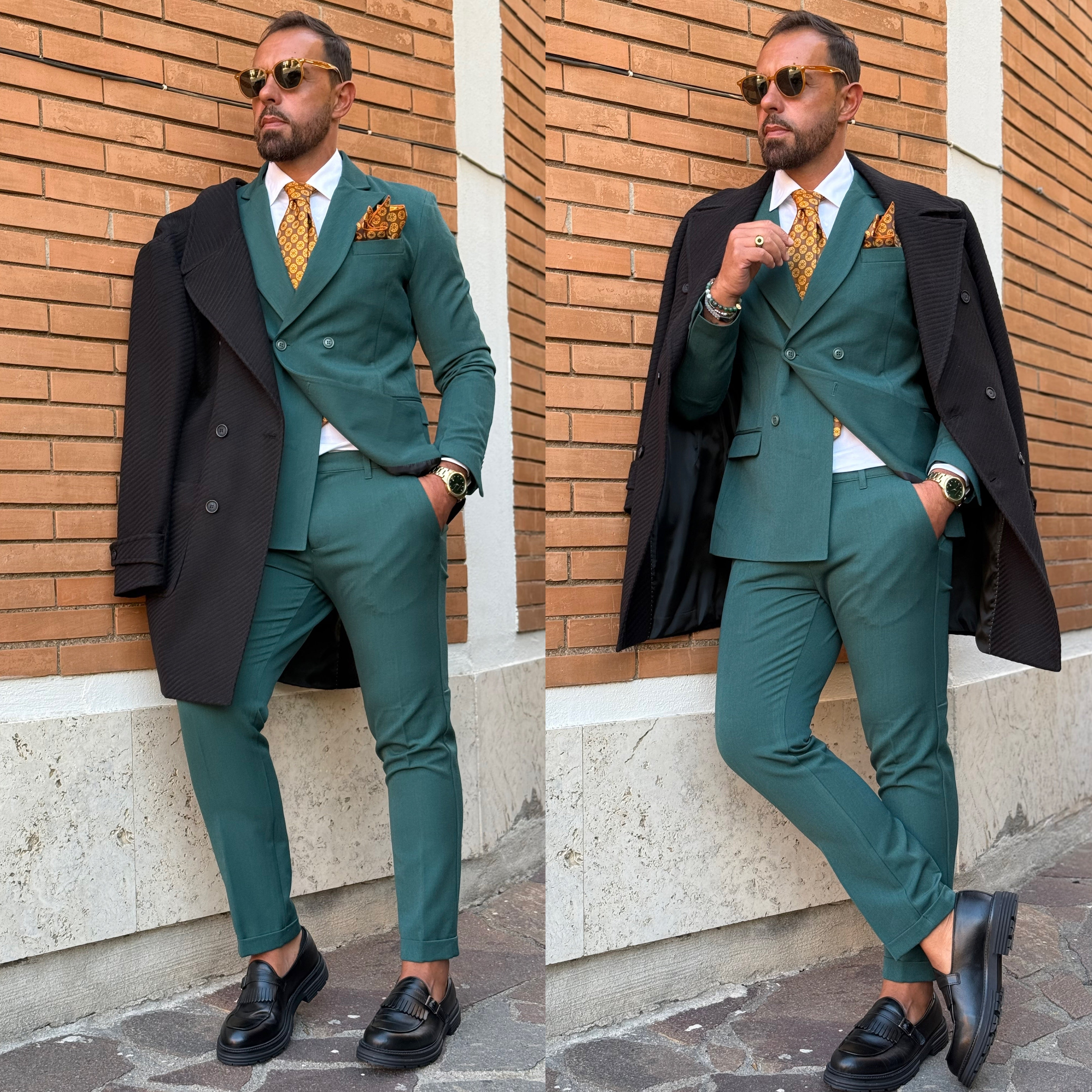 Abito doppiopetto verde Gucci Positano