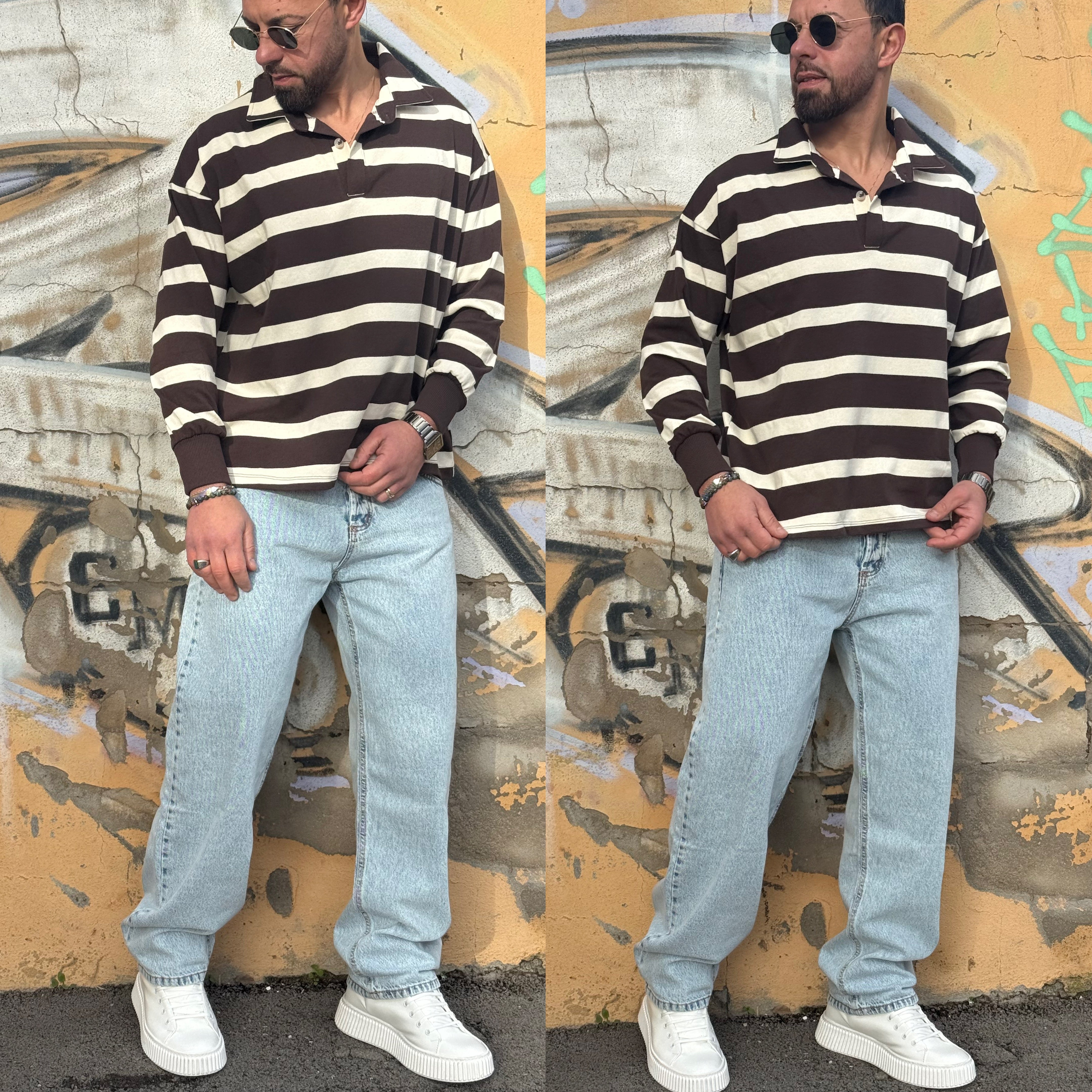 Polo a righe cropped duca Homme