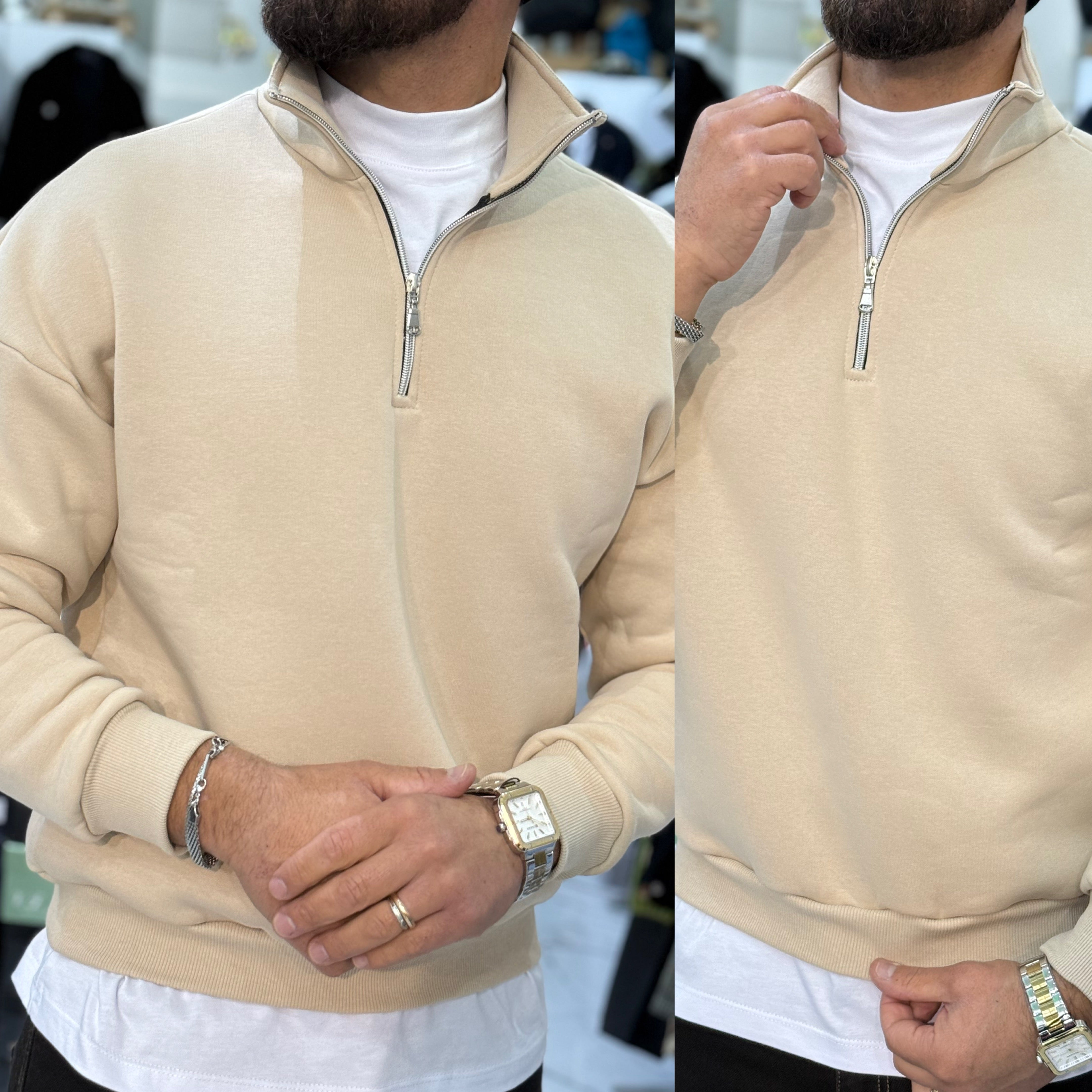 Felpa mezzocollo zip London