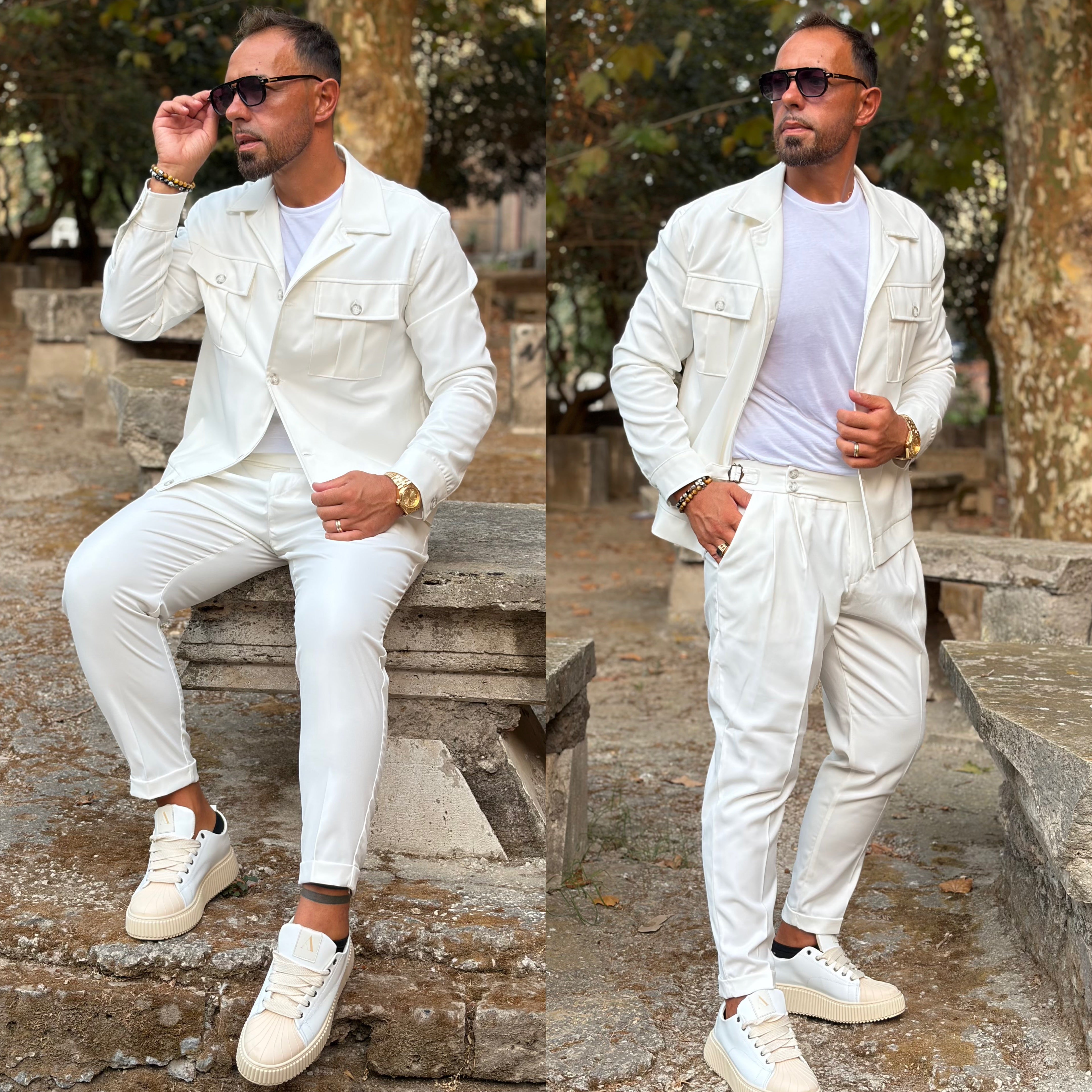 Coordinato sariano limited pantalone vita alta e giacca zaffiro