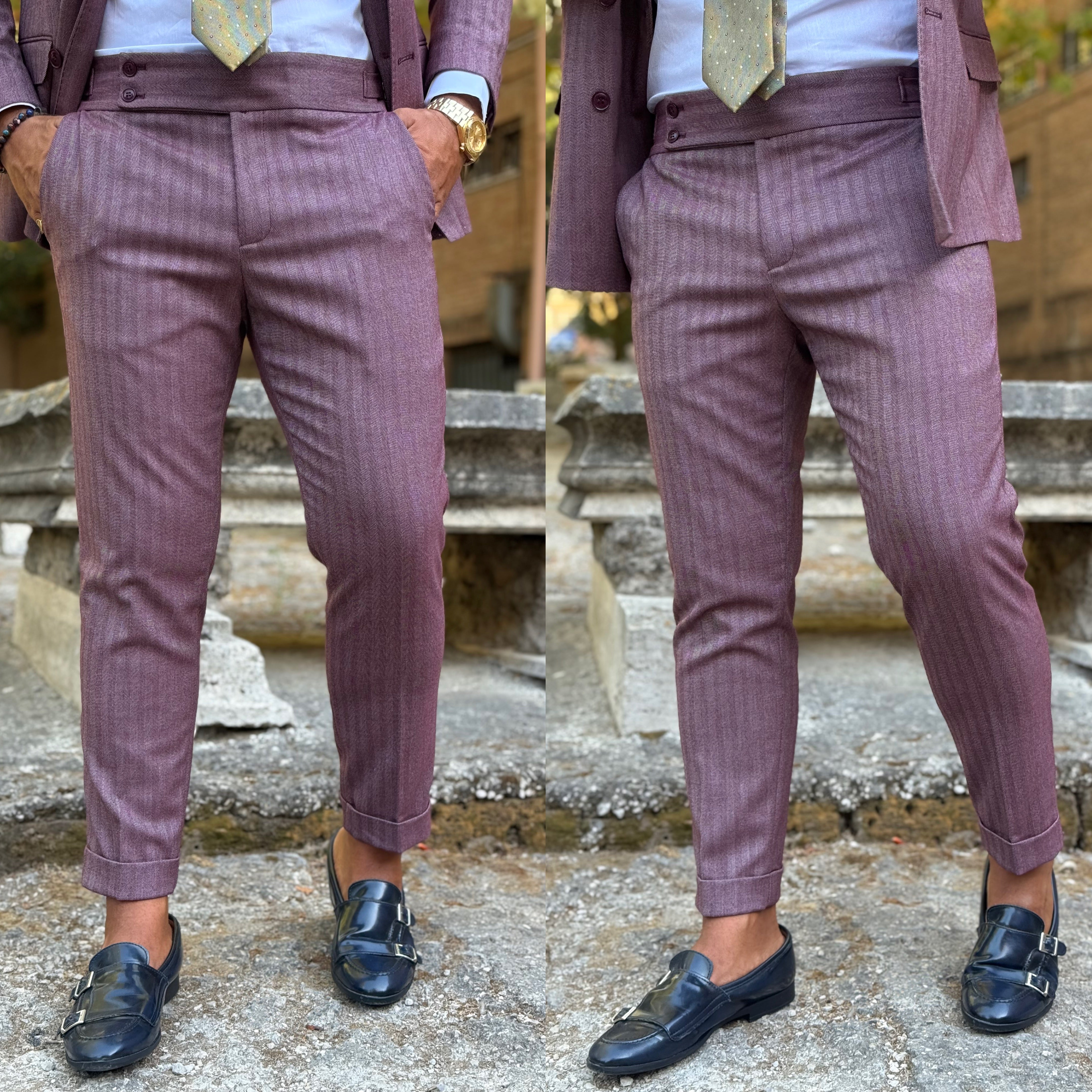 Abito sartoriale solaro doppiopetto bordeaux