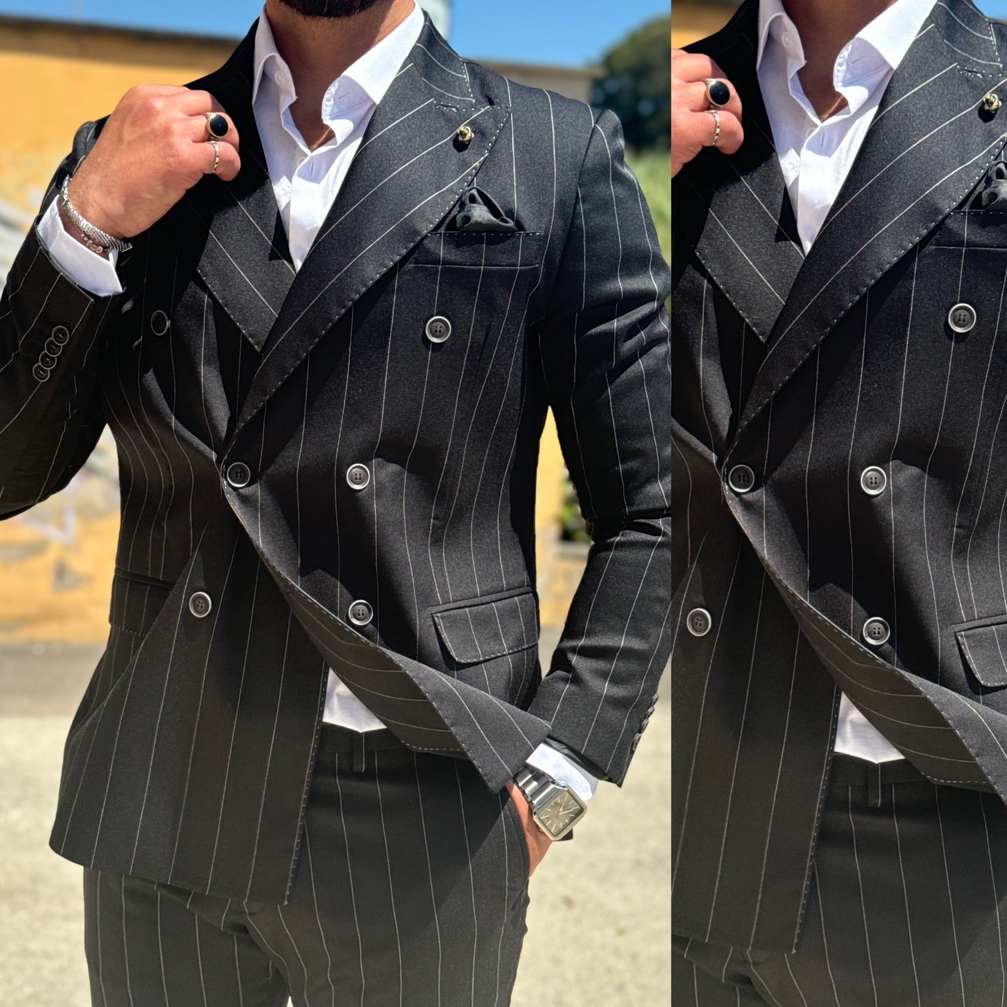 Abito gessato doppiopetto  sartoriale Milan