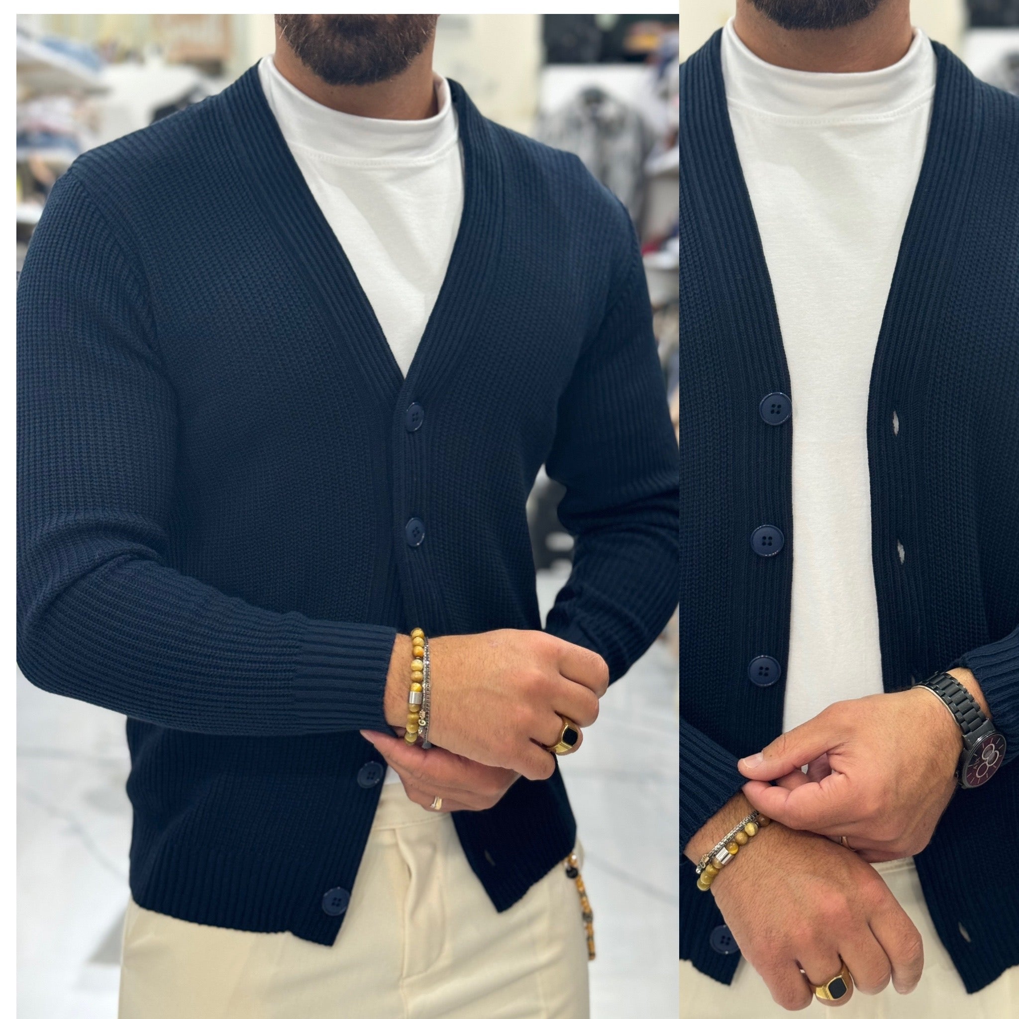 Cardigan Monopetto monaco slim