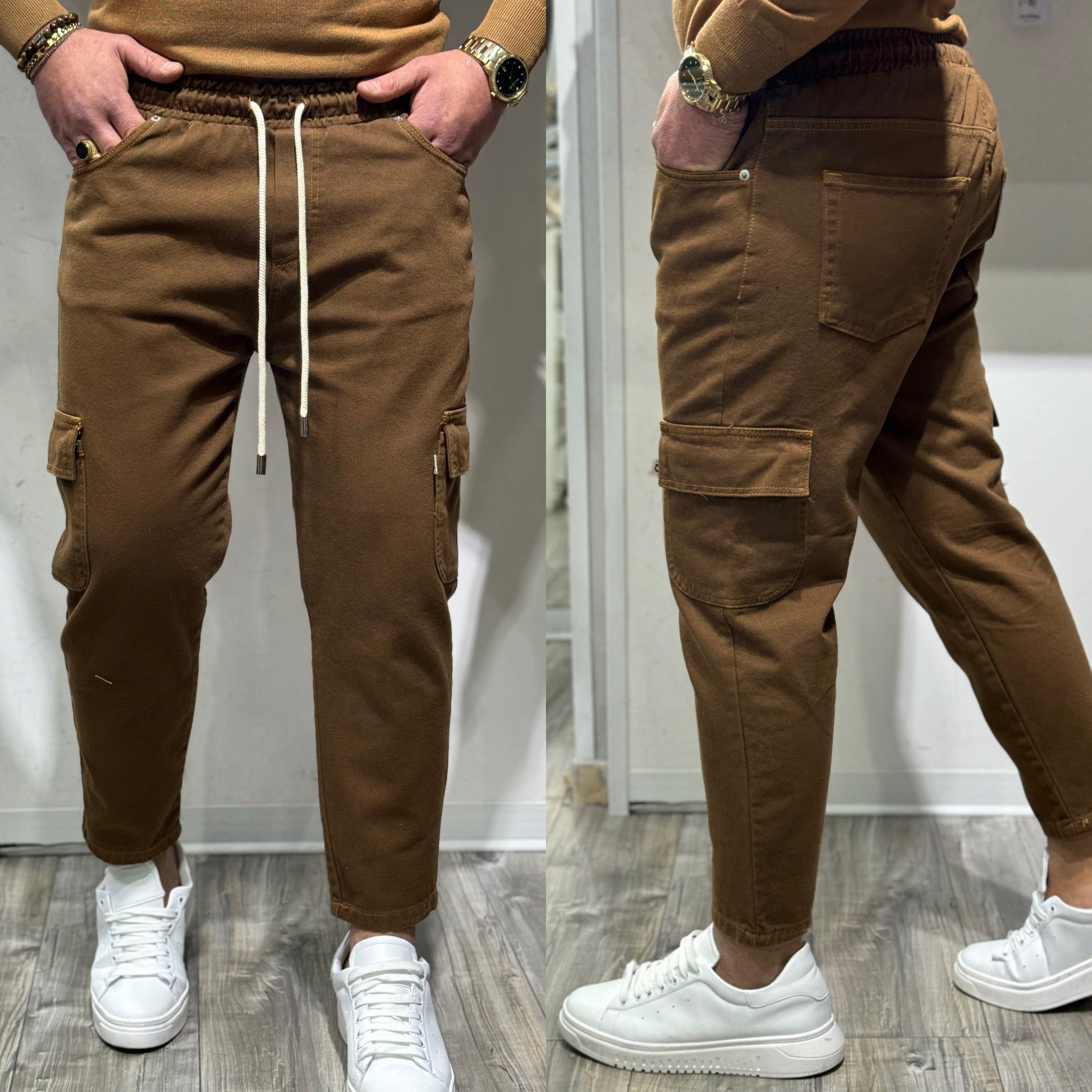 Jeans cargo Capri baggy italian