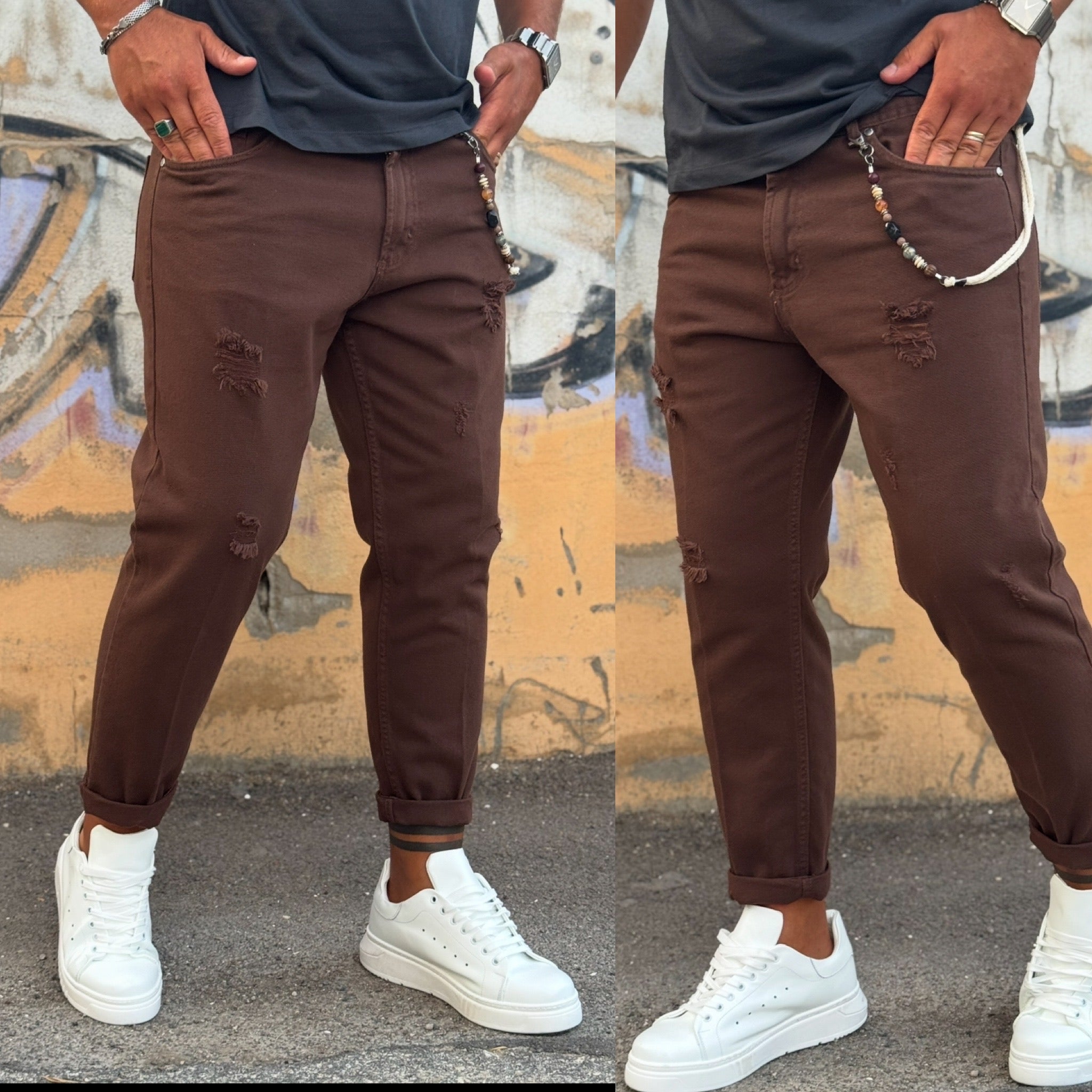 Jeans regular strappato blacksandey