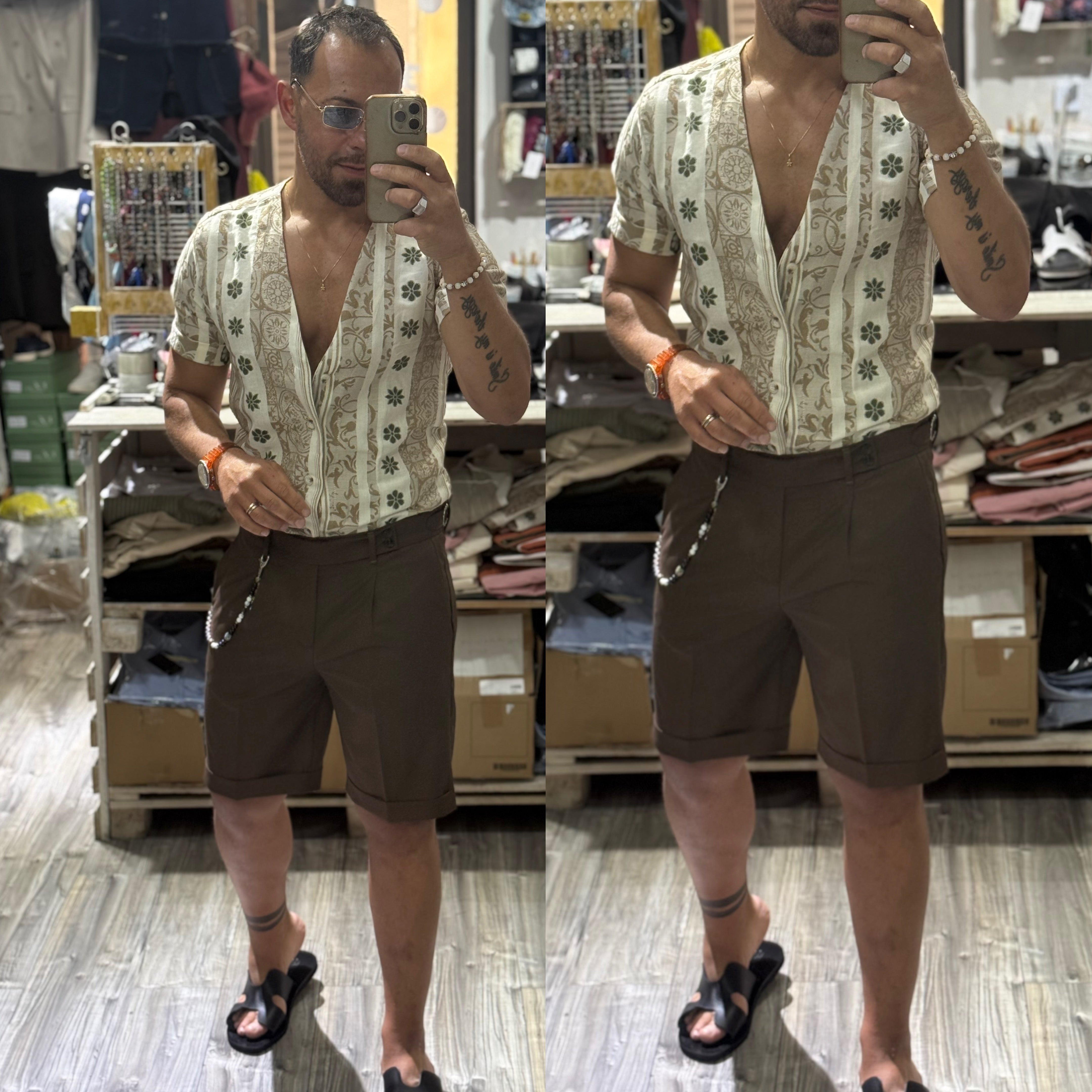 Camicia Ibiza scollata in lino