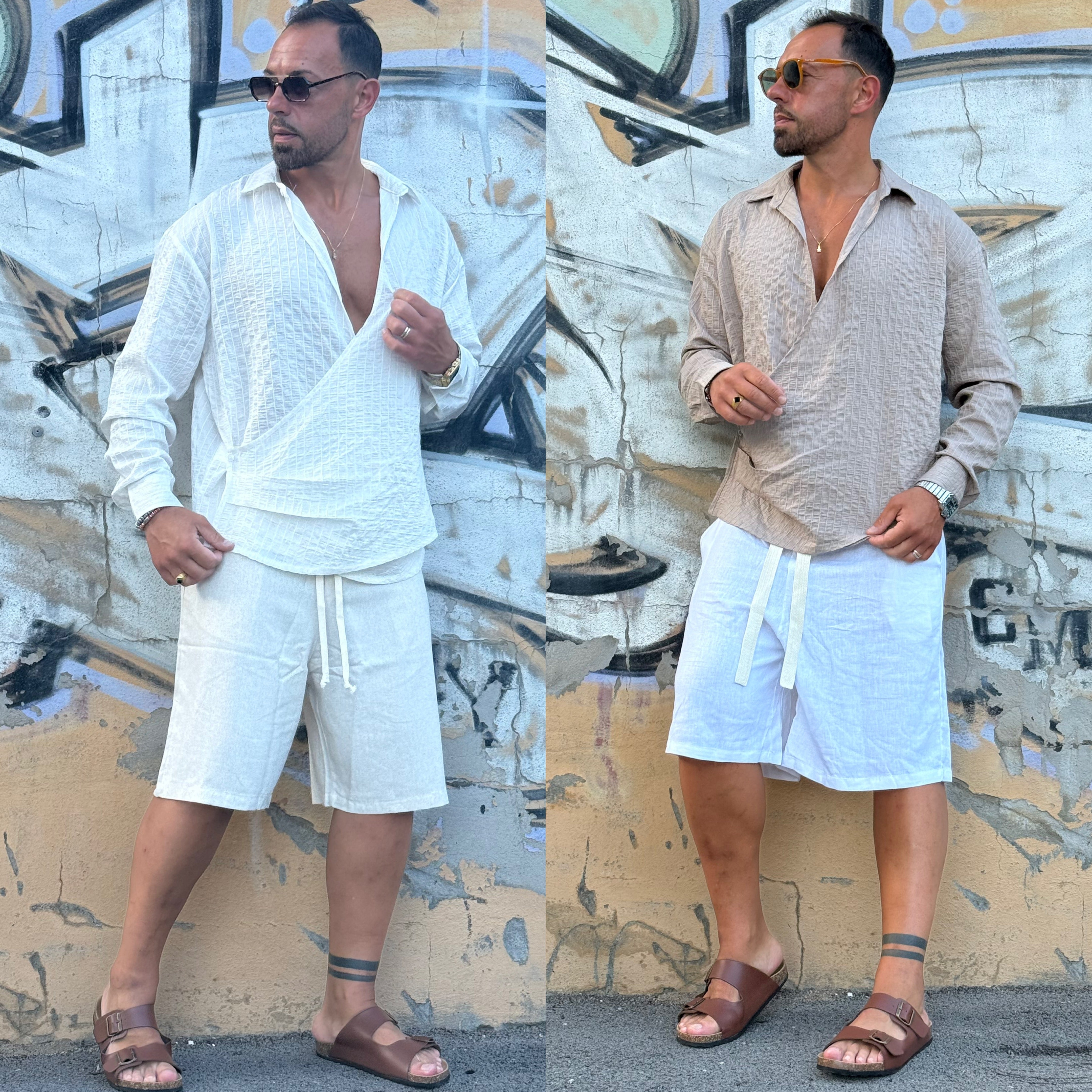 Combo camicia e bermuda coordinato Santorini