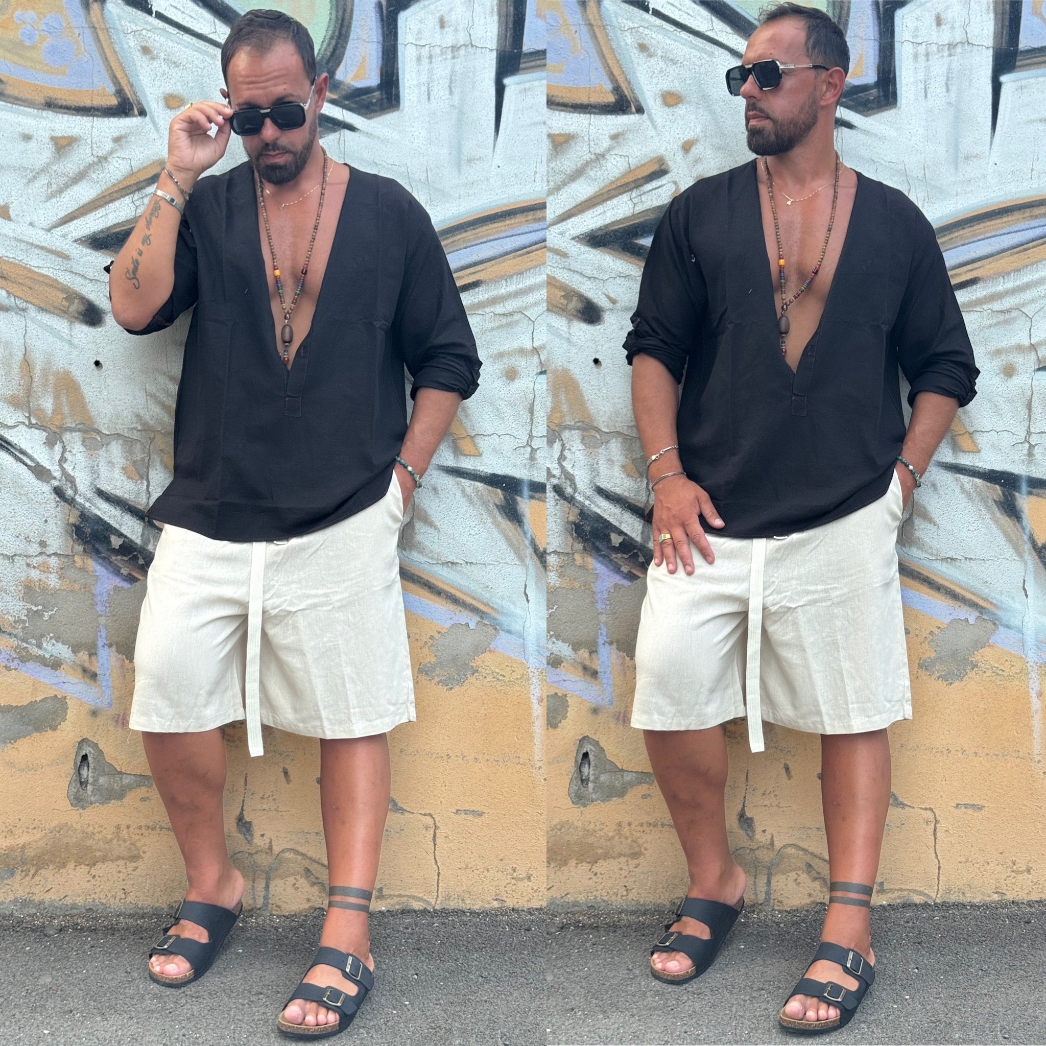 Coordinato Caraibi camicia e bermuda in lino
