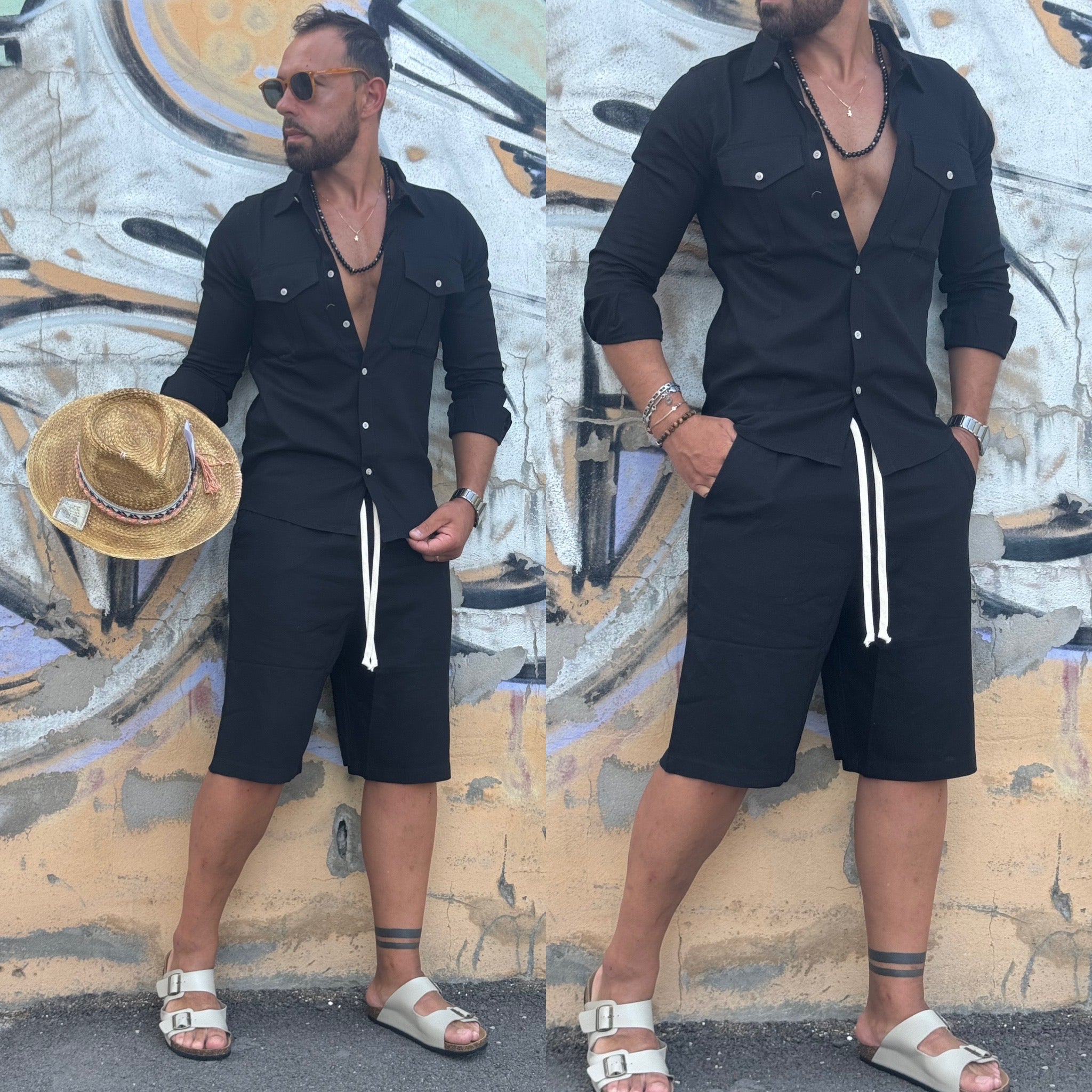 Coordinato camicia Sariana e bermuda in lino Milan
