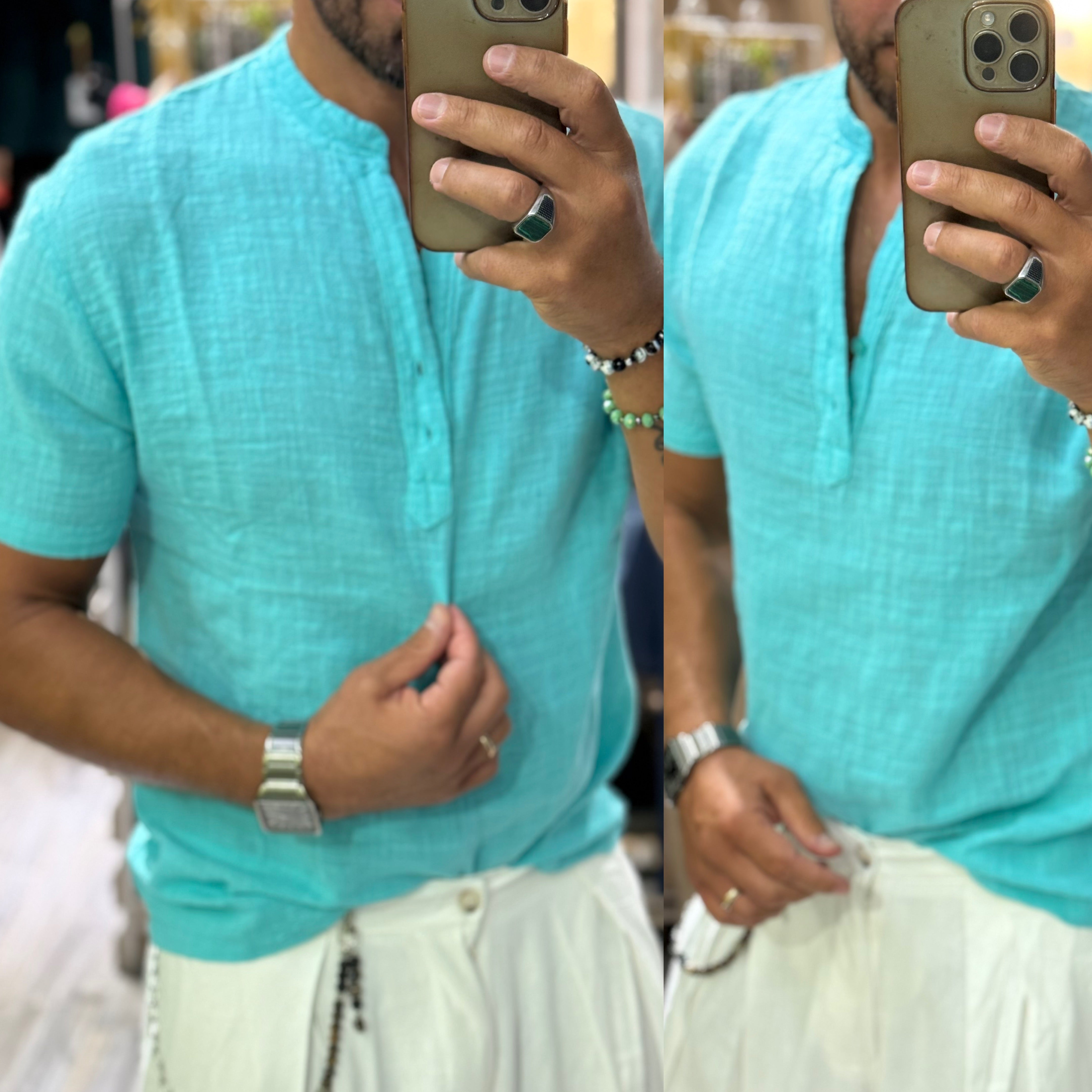 Combo camicia e bermuda In lino coordinato malibu’