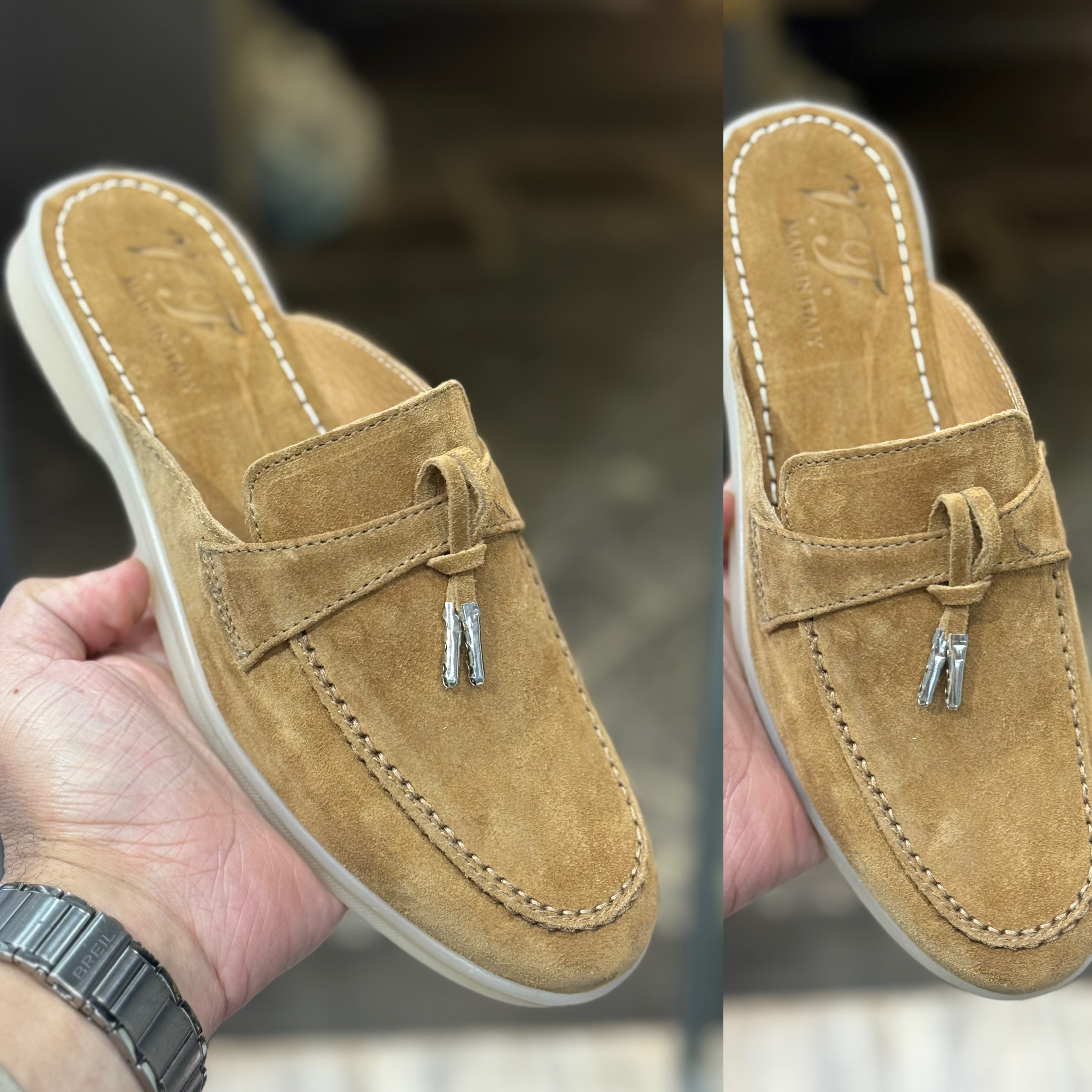 Sabot pantofola in camoscio scarpe sandali Ibiza