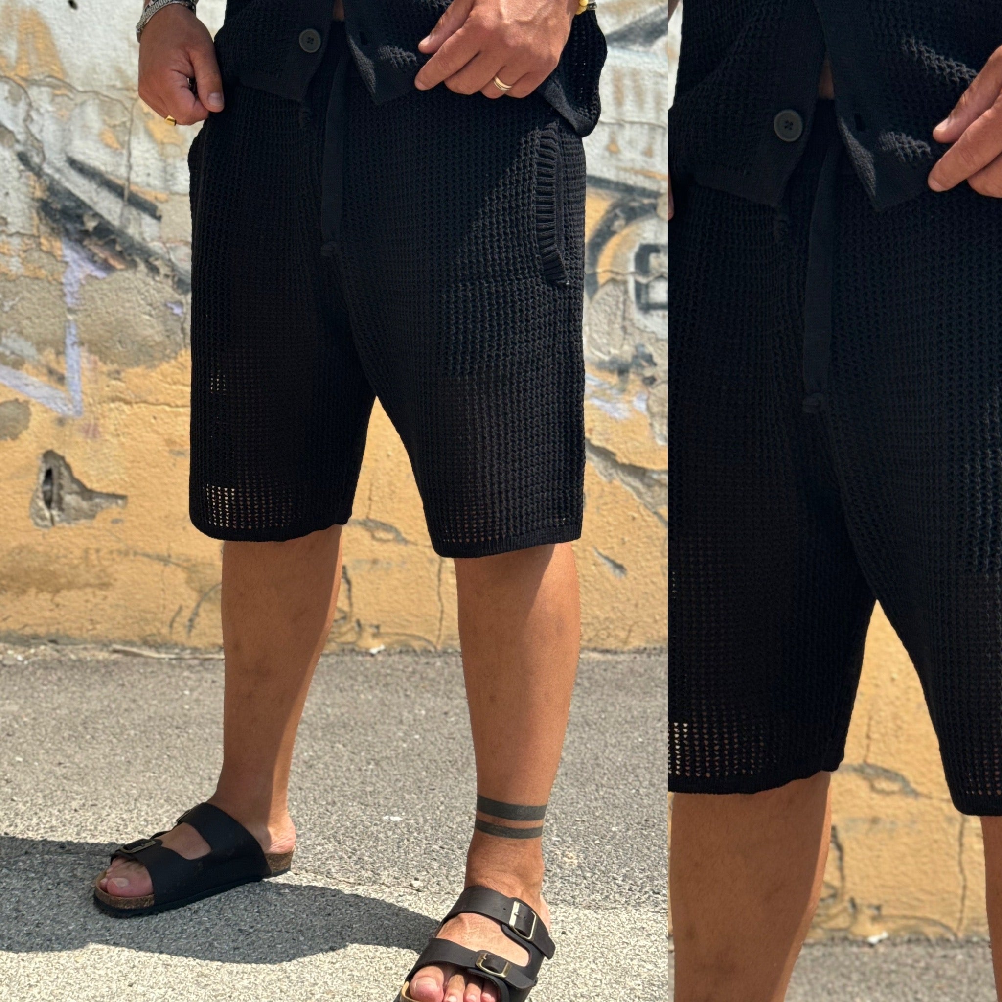 Coordinato camicia e bermuda Traforato mykonos