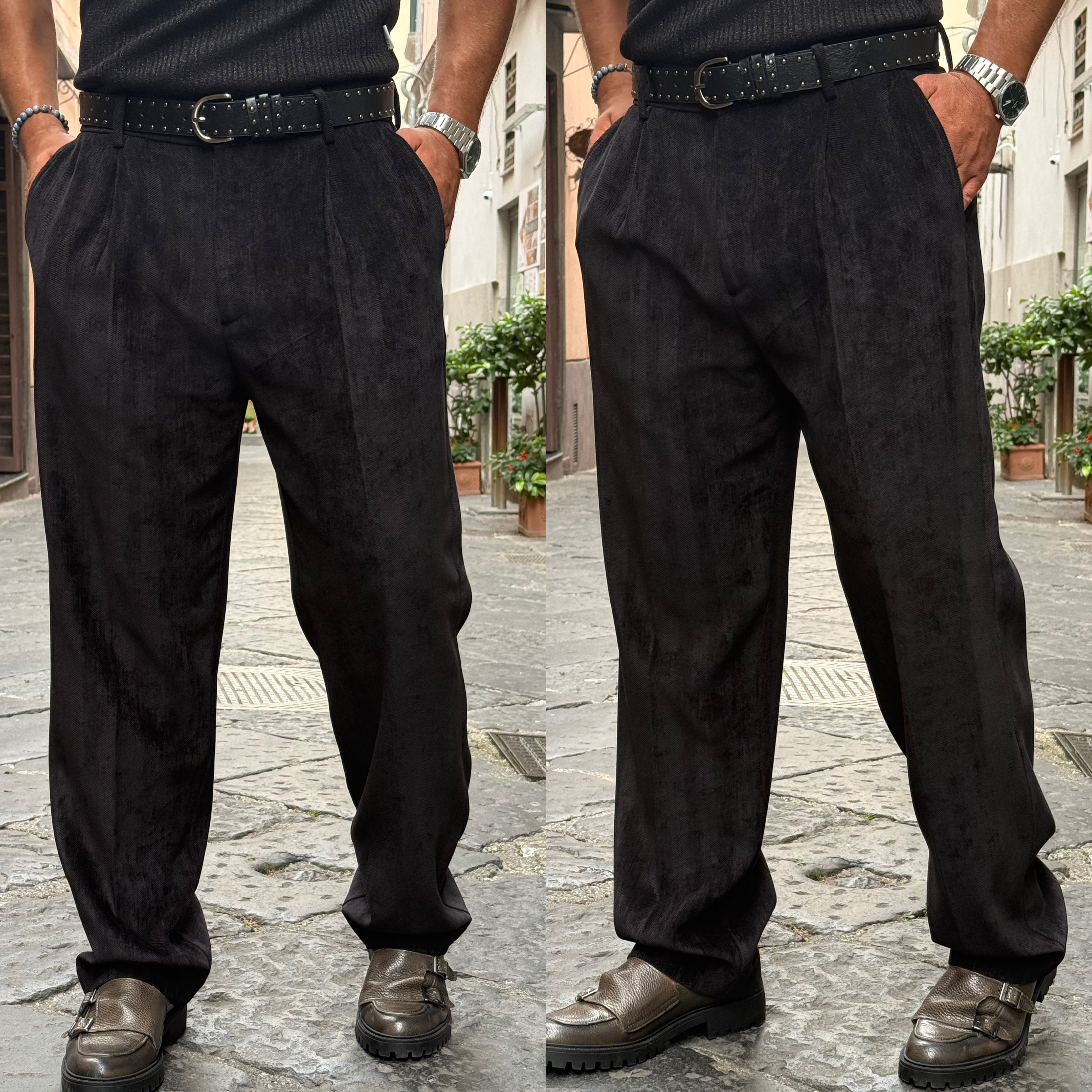Pantalone fondo largo in vellutino Overd