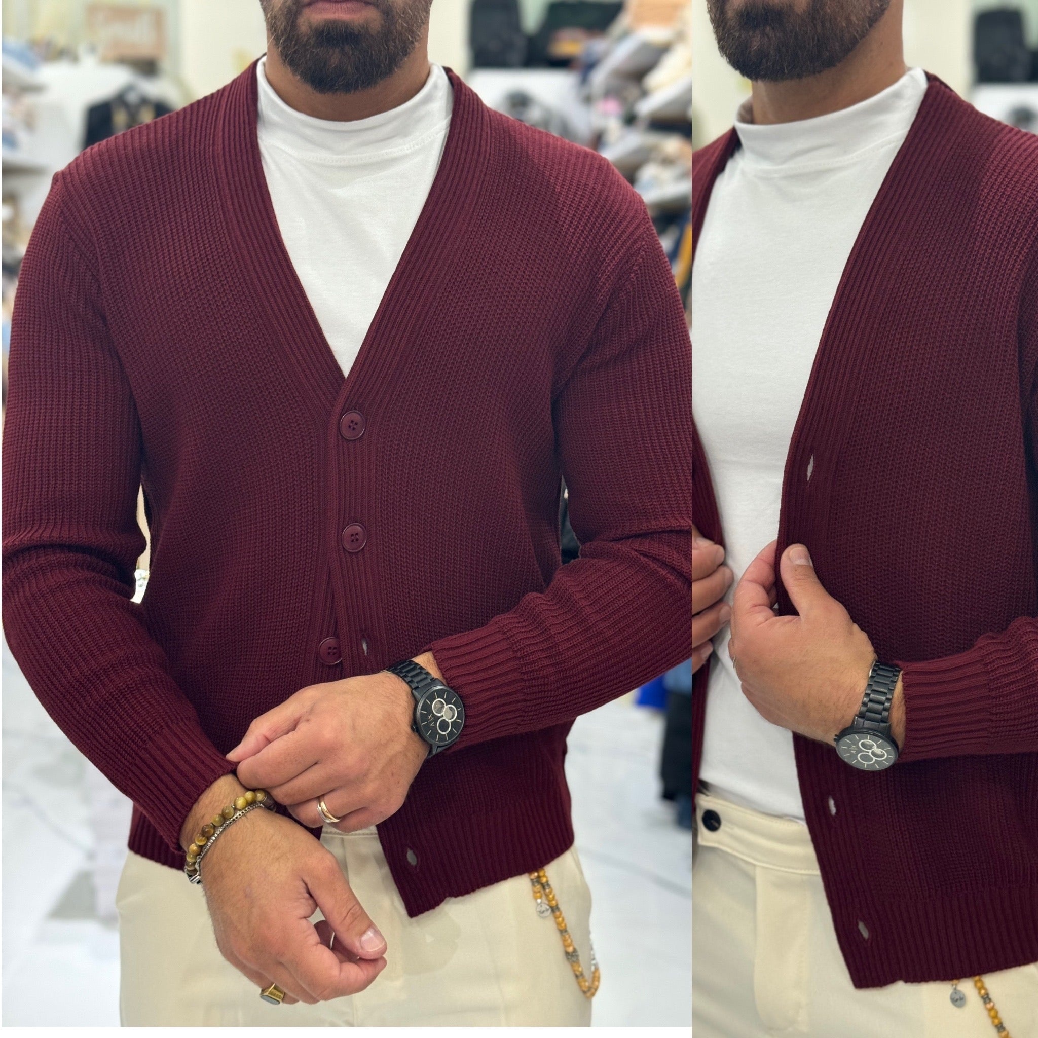 Cardigan Monopetto monaco slim