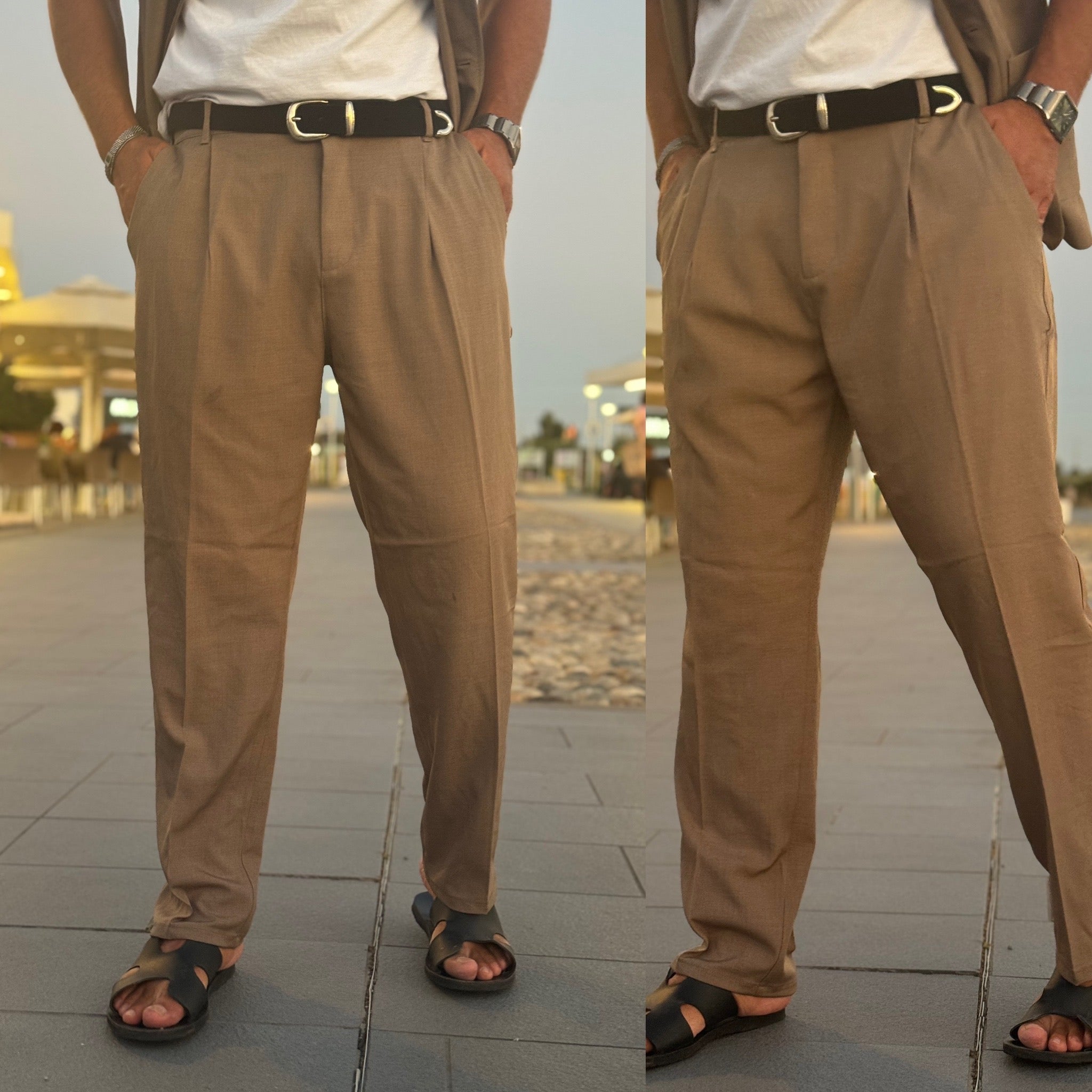 Coordinato cammello Giacca e pantalone fondo largo Malibu’