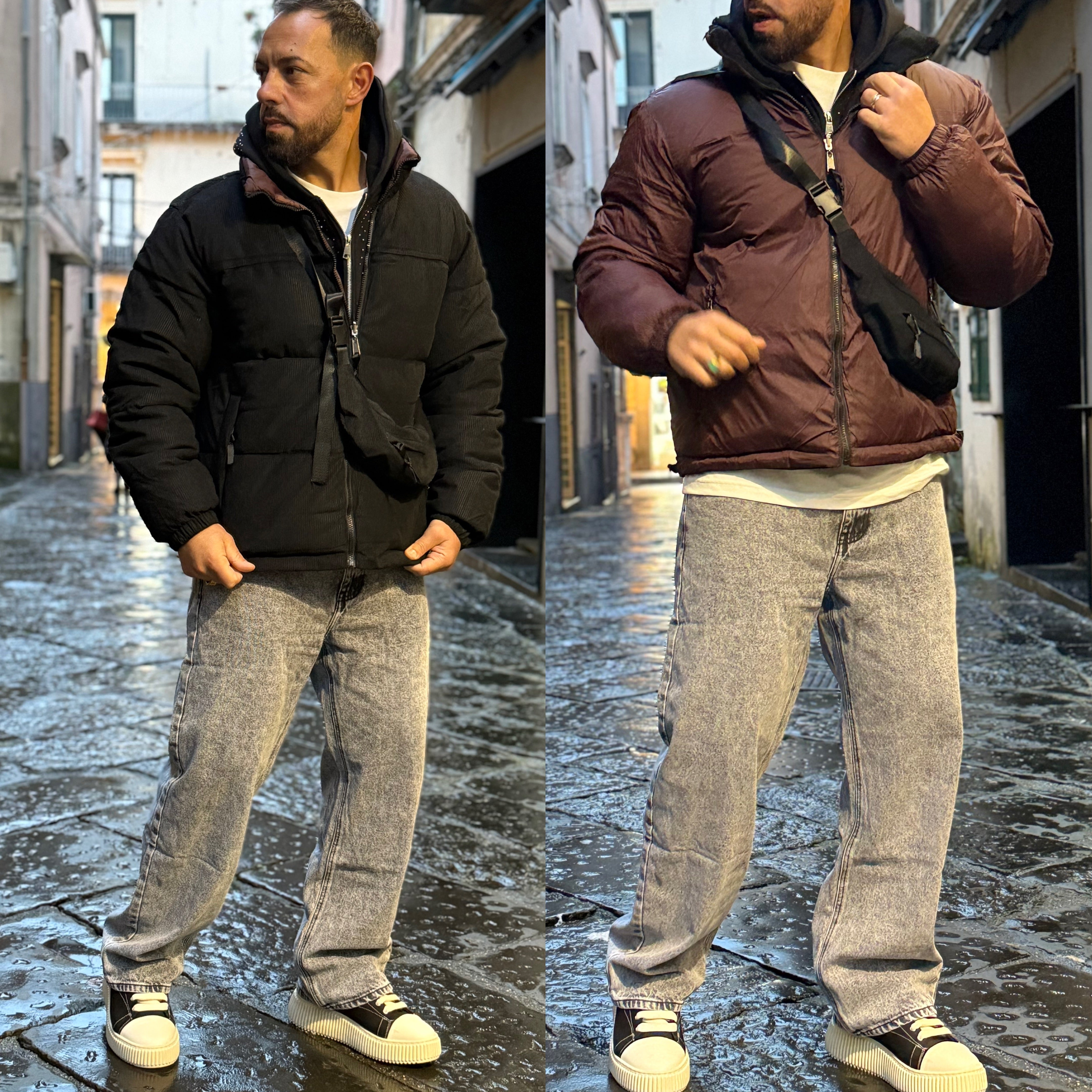 Giubbino double-face cropped Puffer