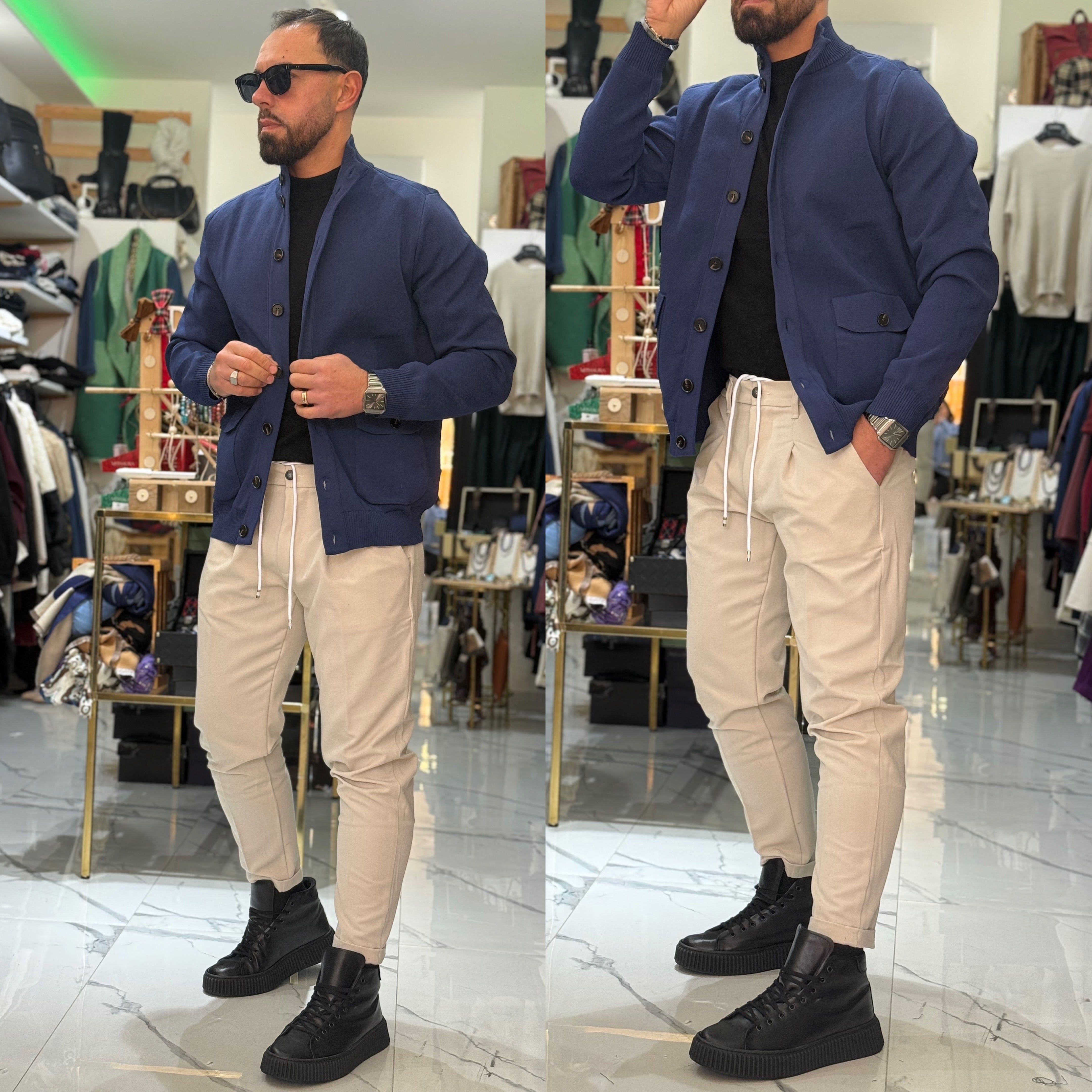 Pantalone Capri molla e bottone Florence