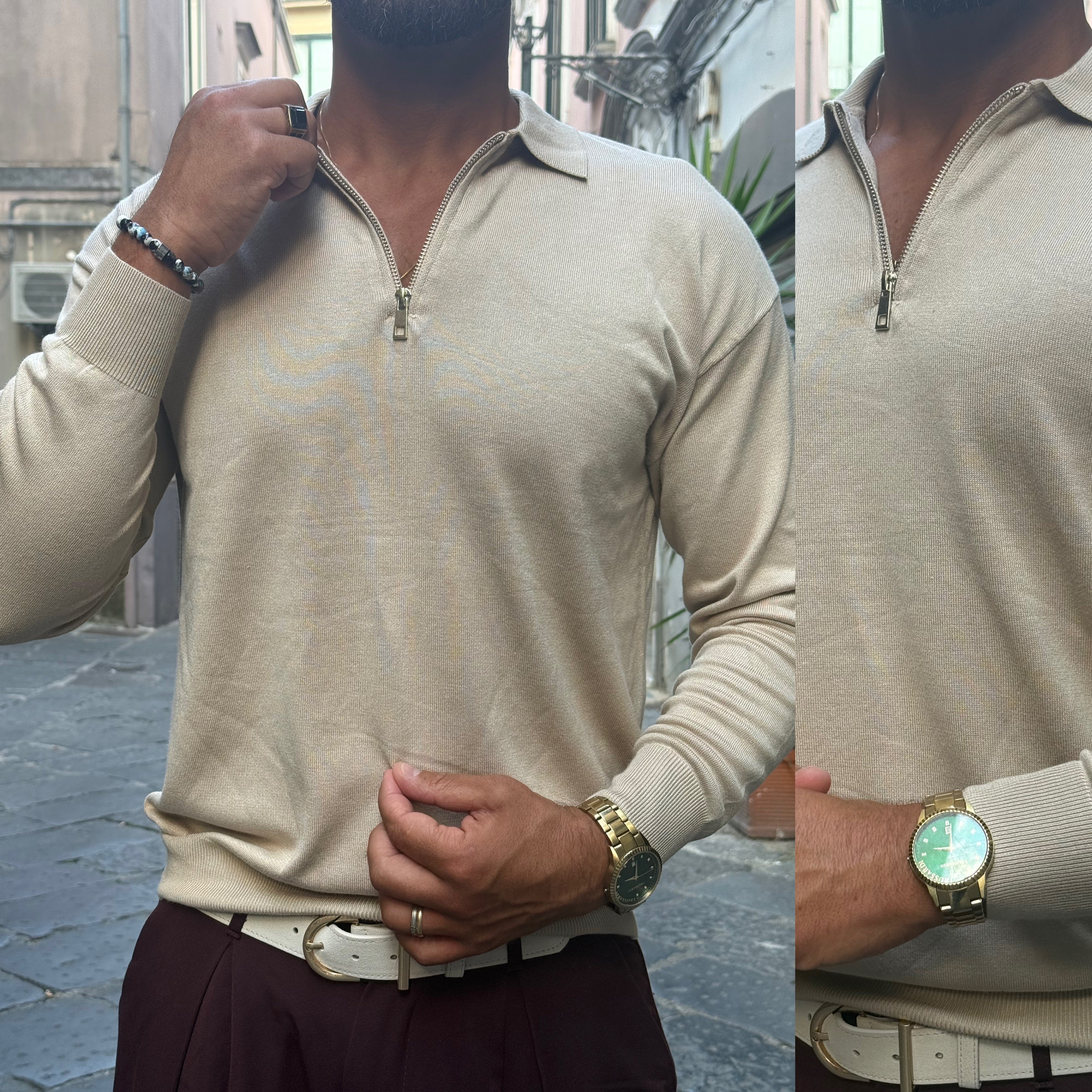 Polo con zip Slim Florence