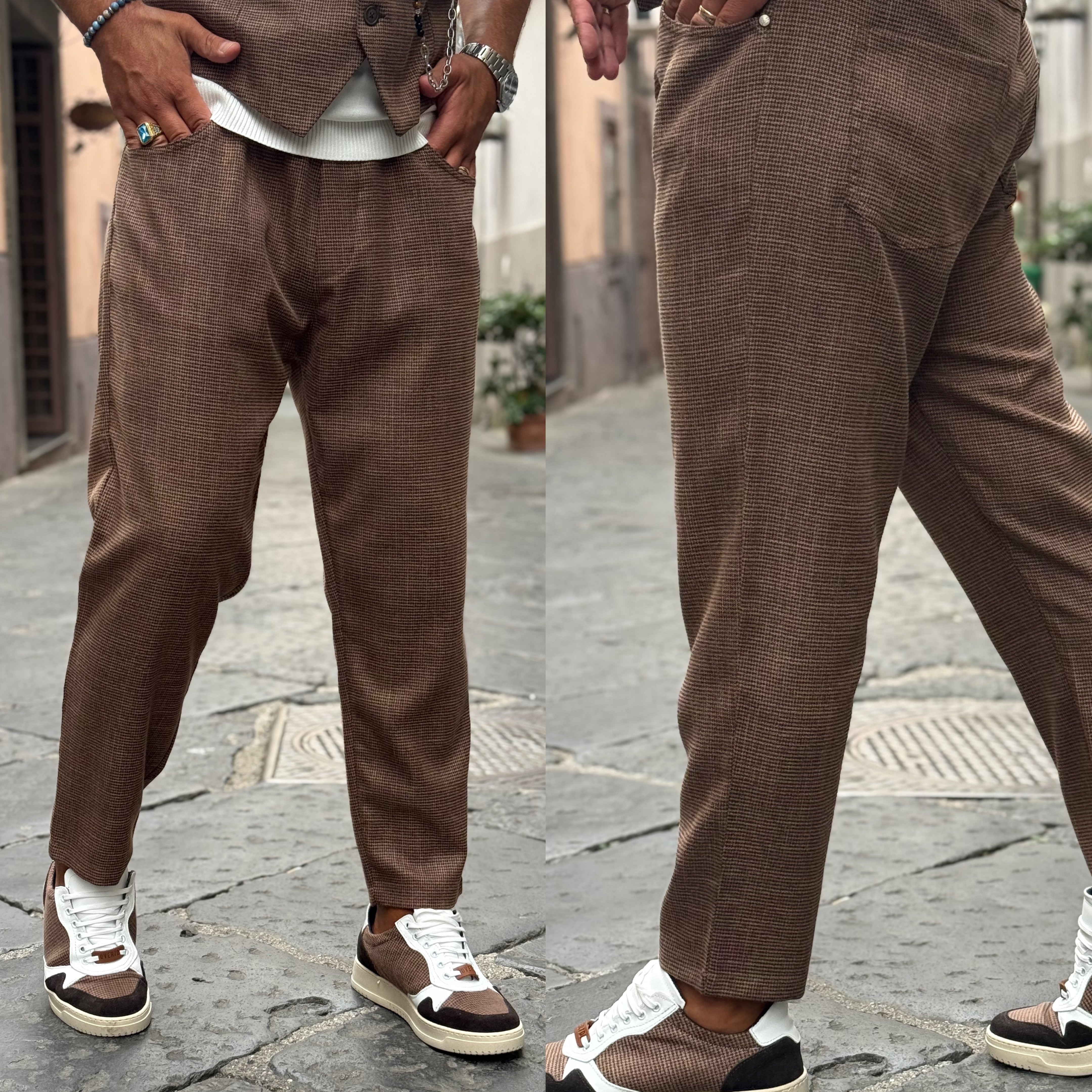Coordinato gilet e pantalone quadri Overd