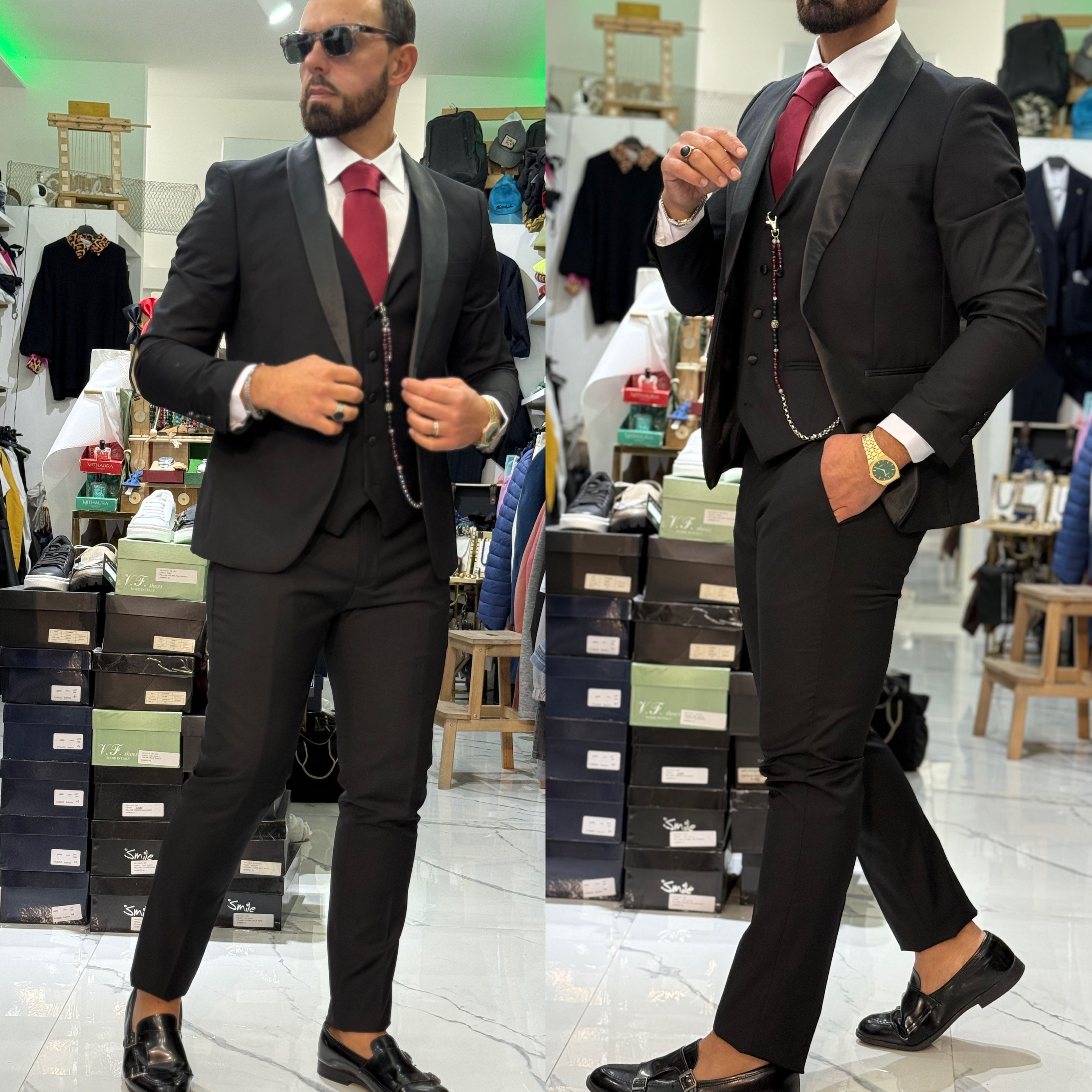 Abito smoking giacca gilet e pantalone Florence