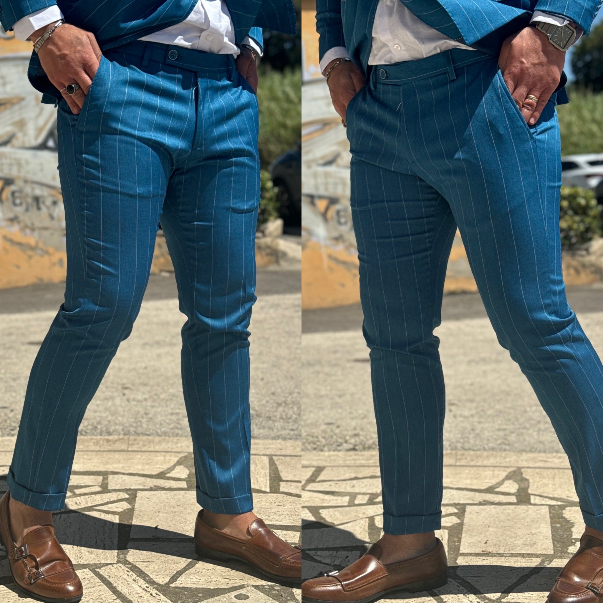 Abito gessato doppiopetto  sartoriale Milan