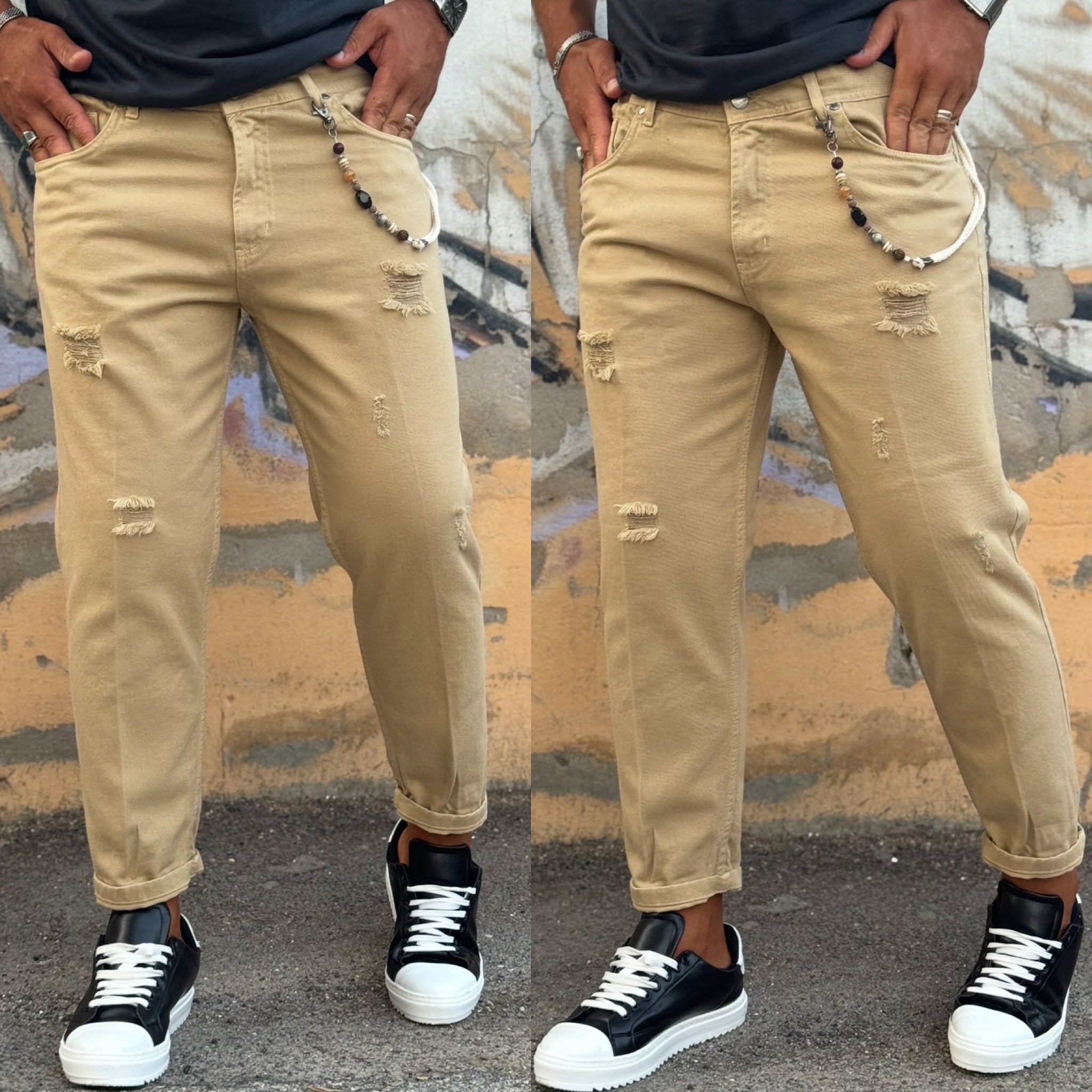 Jeans regular strappato blacksandey